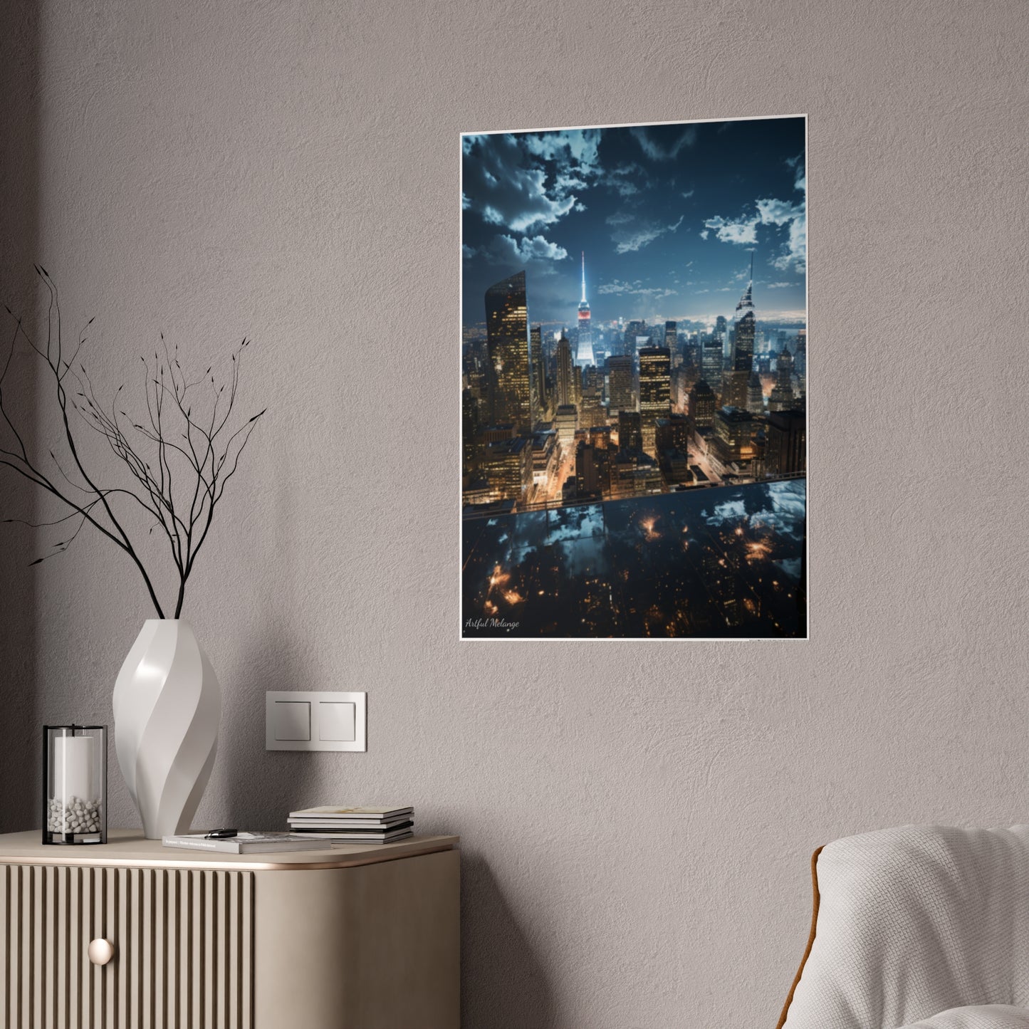 Skyline Vista: Hyper-Realistic 3D Cityscape Posters