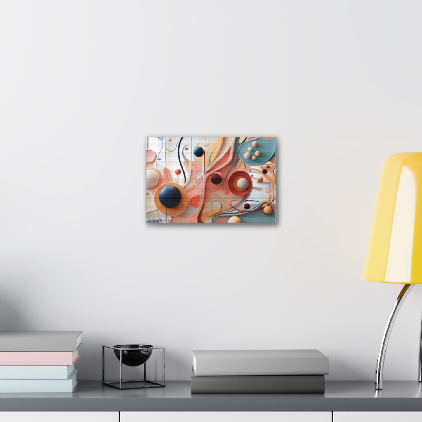 Harmony in Cyan and Peach- Graphic Print