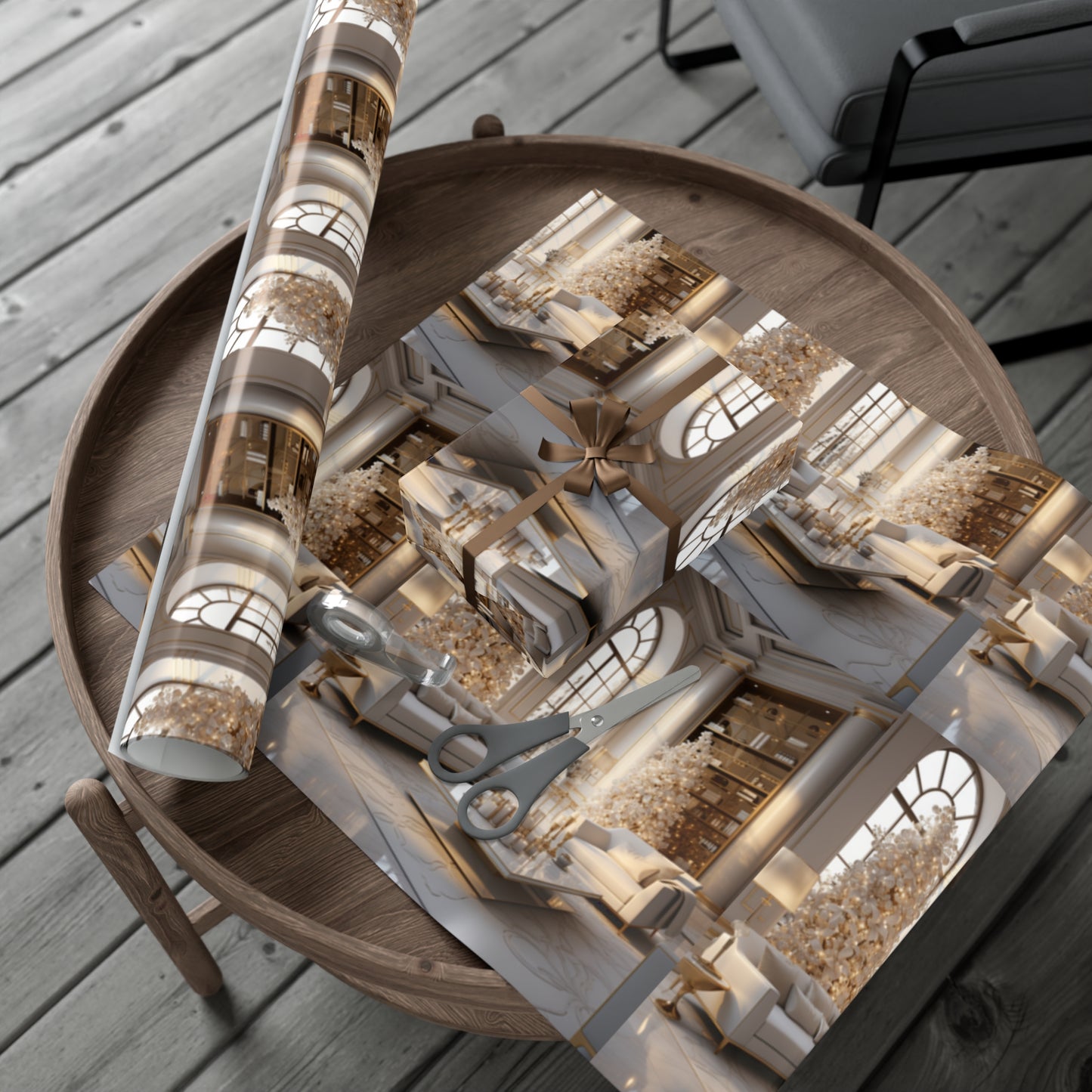 Elegant Gold and White Holiday Wrapping Paper Collection – Elevate Your Gifts with Sophisticated Style