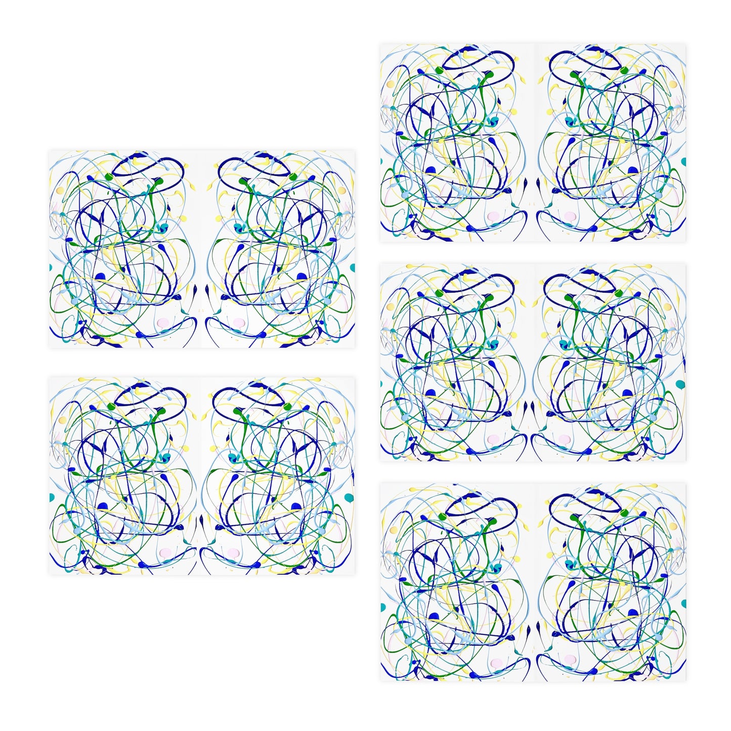 Elegance in Ink: Abstract Art Note Card Set(5-Pack)