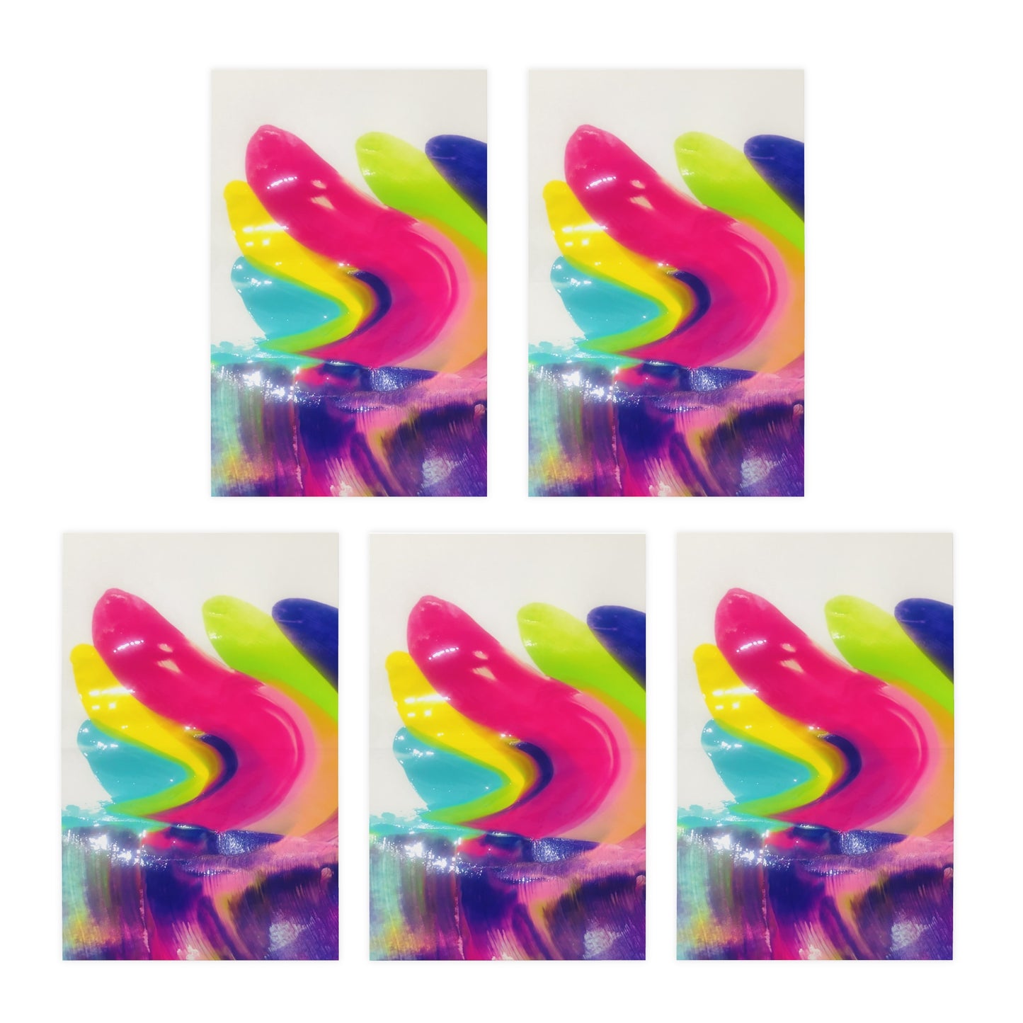 Elegance in Ink: Abstract Art Note Card Set(5-Pack)