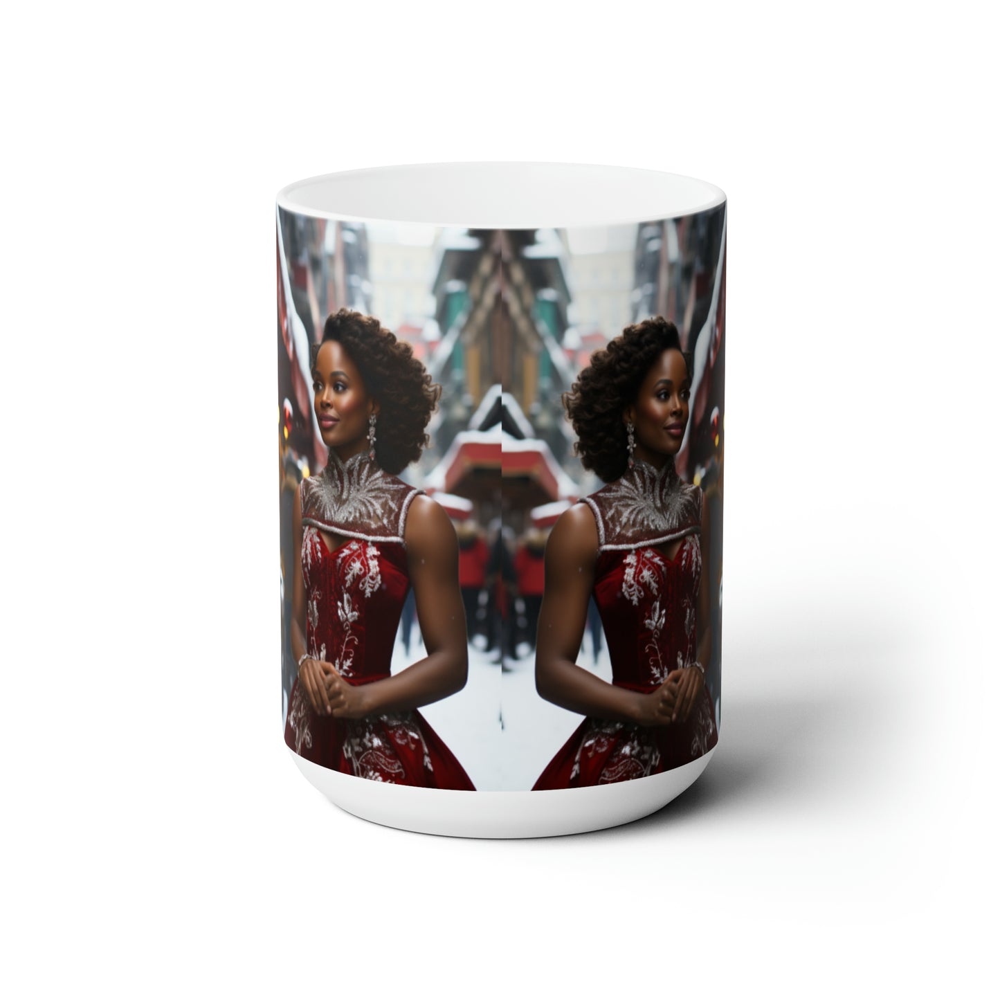 Princess Claus White Ceramic Holiday Mug 15oz