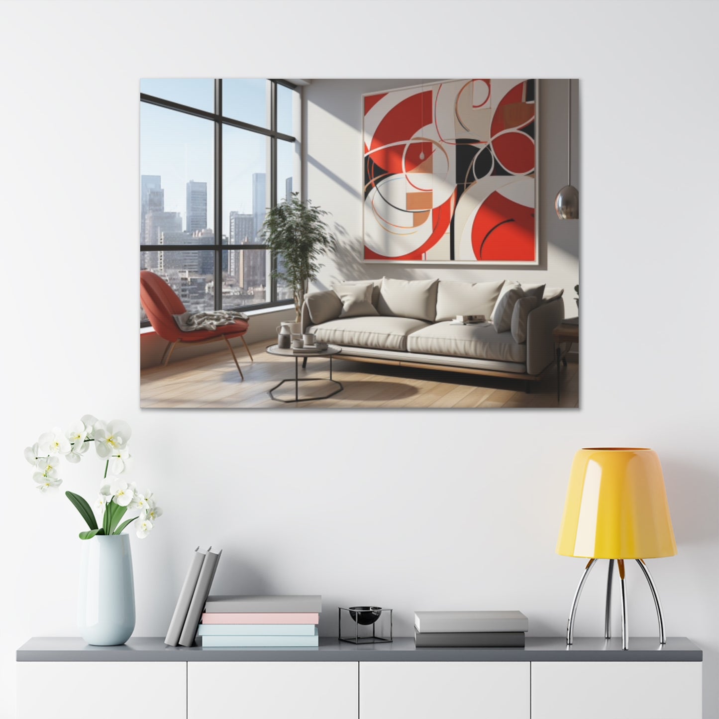 Crimson Elegance: A Symphony of Sophistication Canvas Print