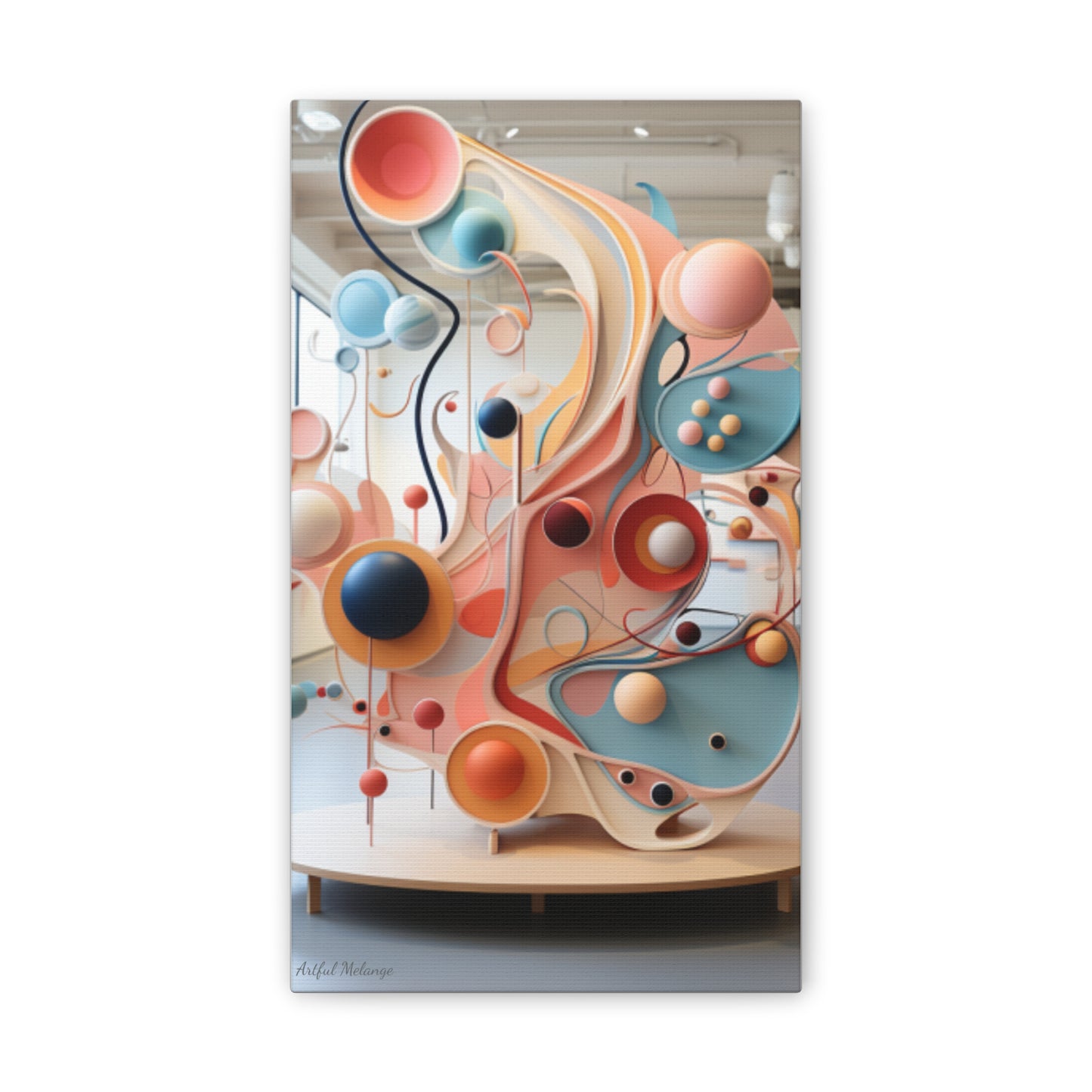 Harmony in Cyan and Peach- Graphic Print
