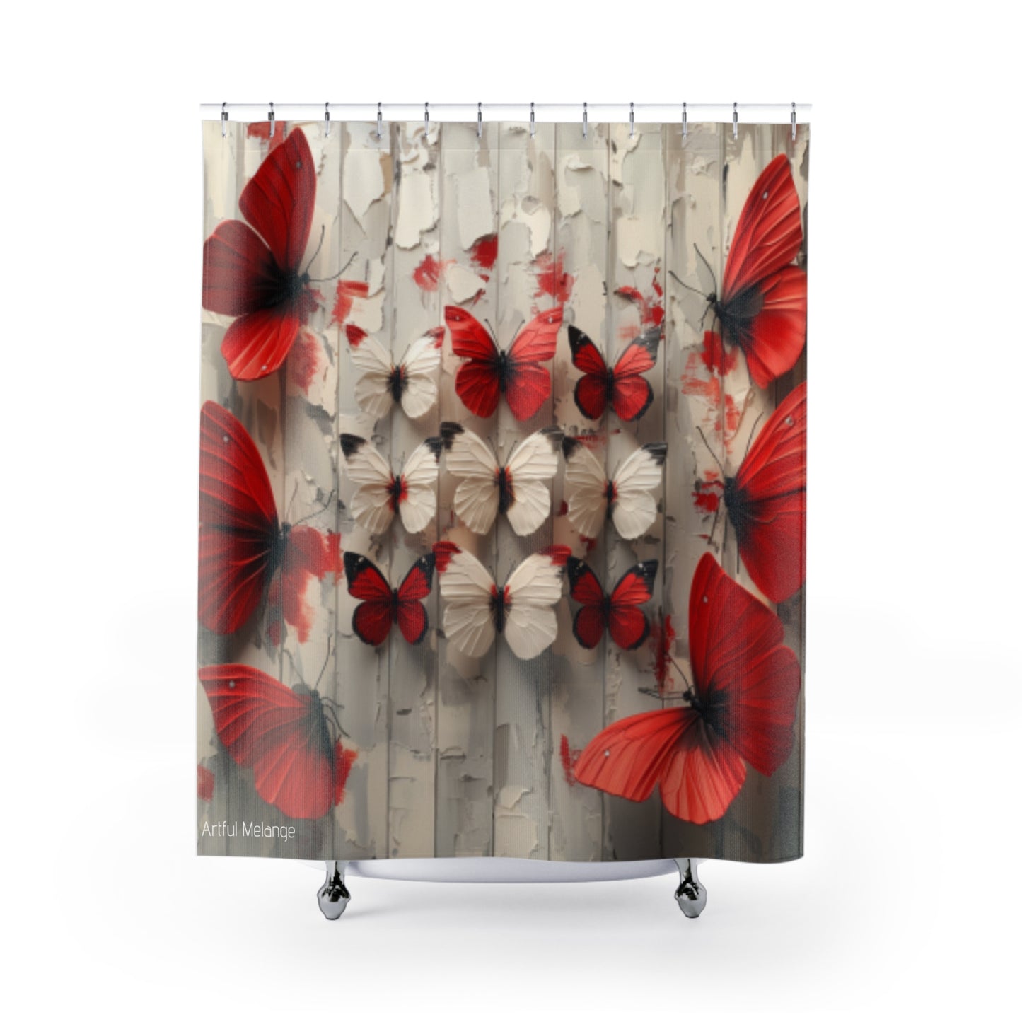 Fluttering Splendor Butterfly Shower Curtains