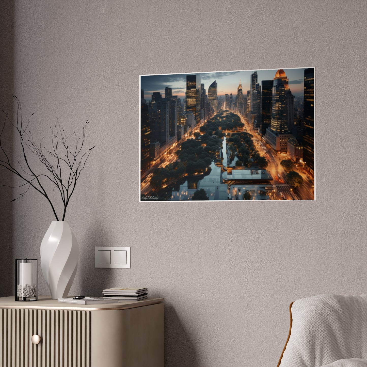 Skyline Vista: Hyper-Realistic 3D Cityscape Posters