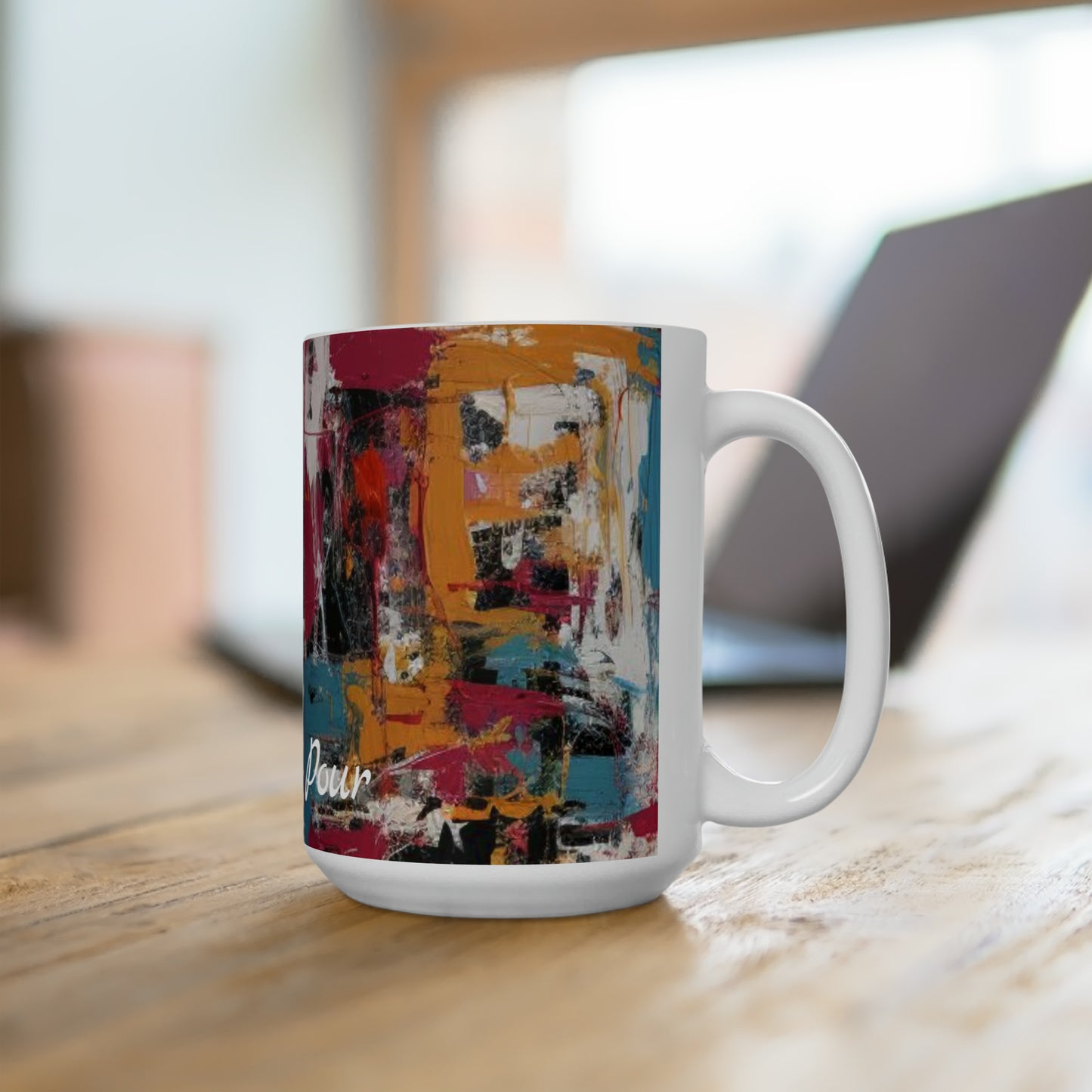 Artsy Pour Ceramic Mug 15oz