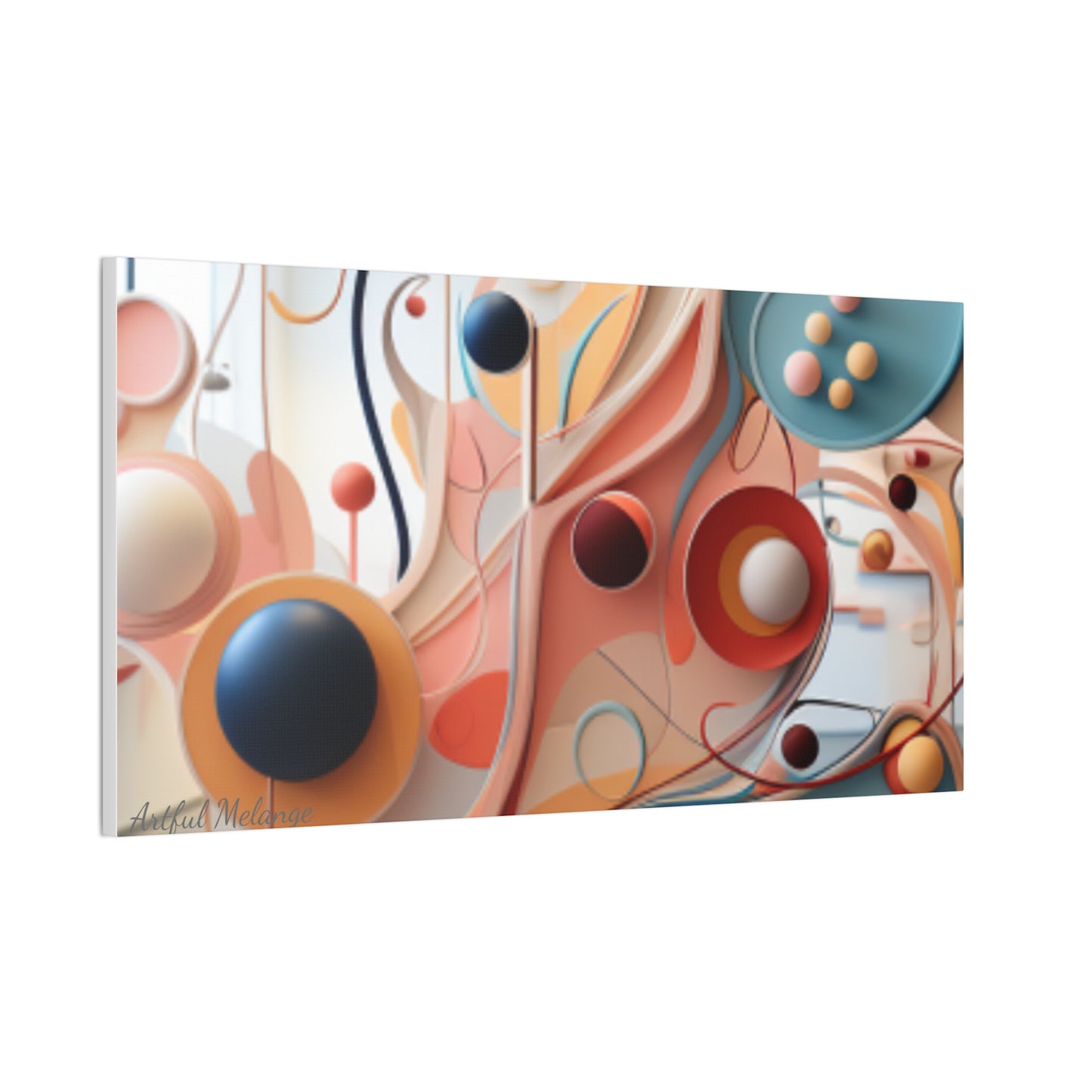 Harmony in Cyan and Peach- Graphic Print