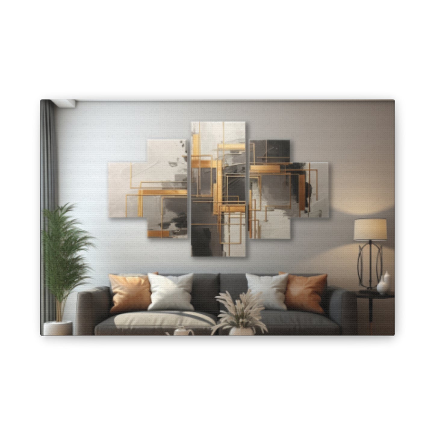 Gold and Black Elegance: A Symphony of Sophistication Canvas Print