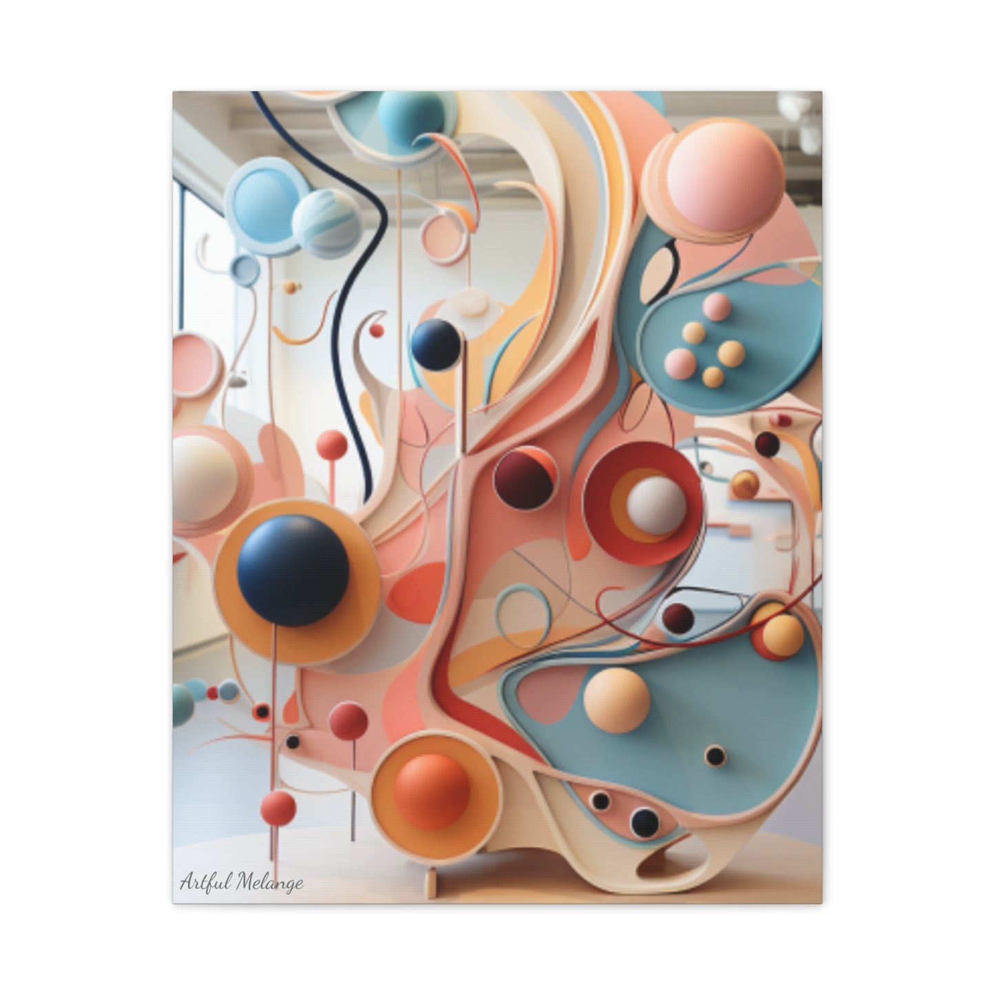 Harmony in Cyan and Peach- Graphic Print
