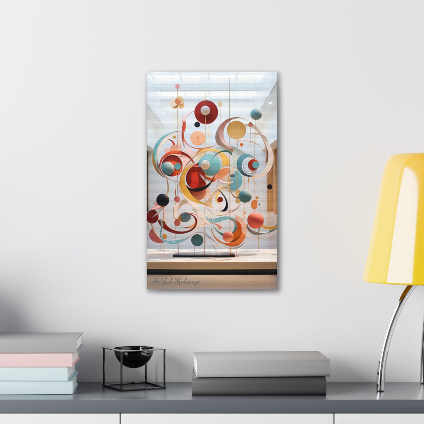 Harmony in Cyan and Peach- Graphic Print