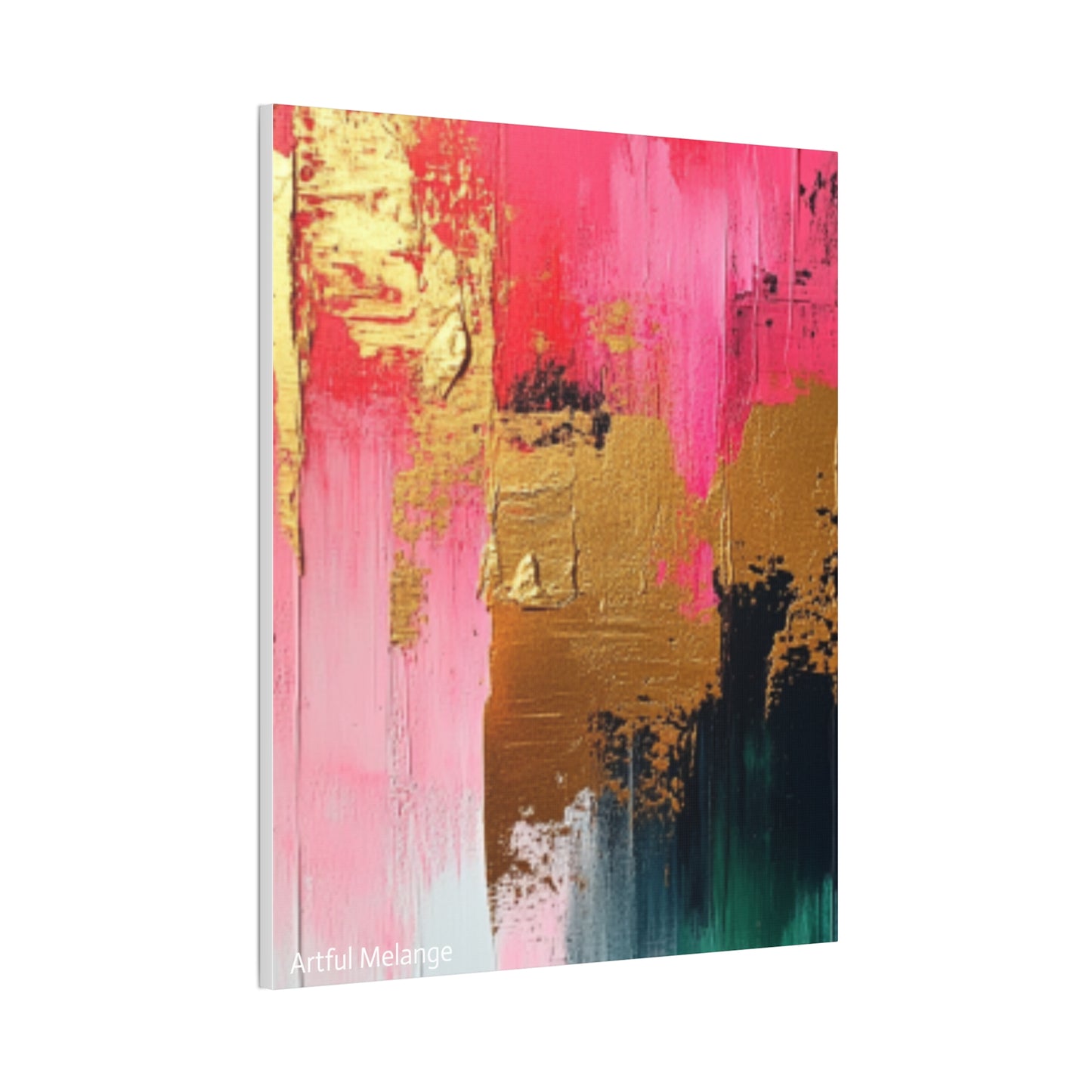 Acrylic Abstract Canvas Print - Homage to the Divine Nine/Pink Green Black and Gold 4