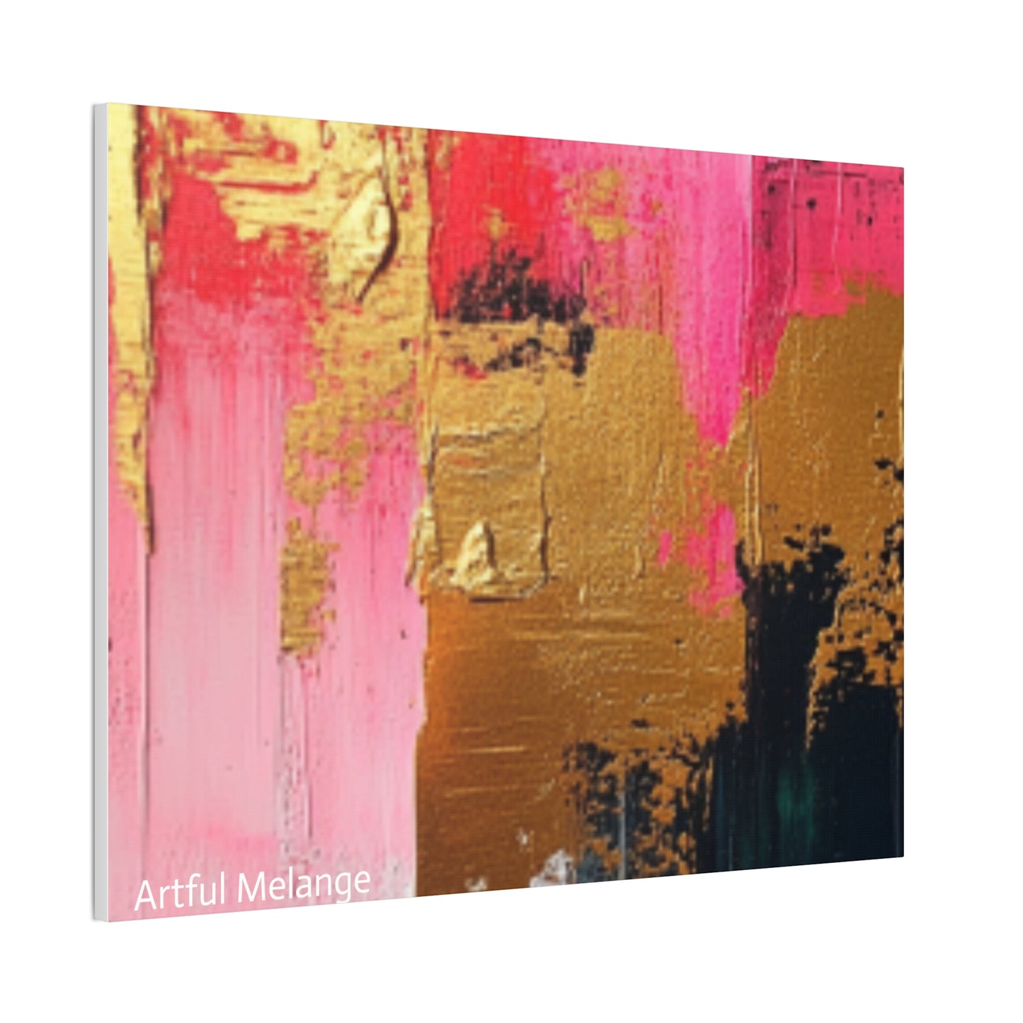 Acrylic Abstract Canvas Print - Homage to the Divine Nine/Pink Green Black and Gold 4