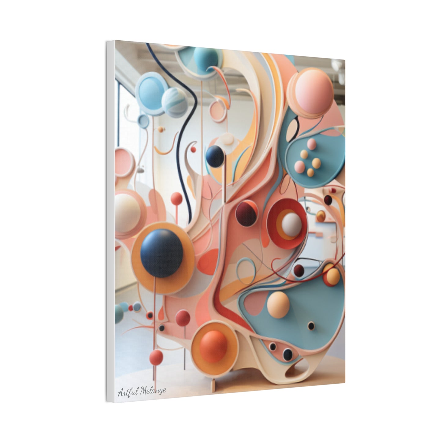 Harmony in Cyan and Peach- Graphic Print