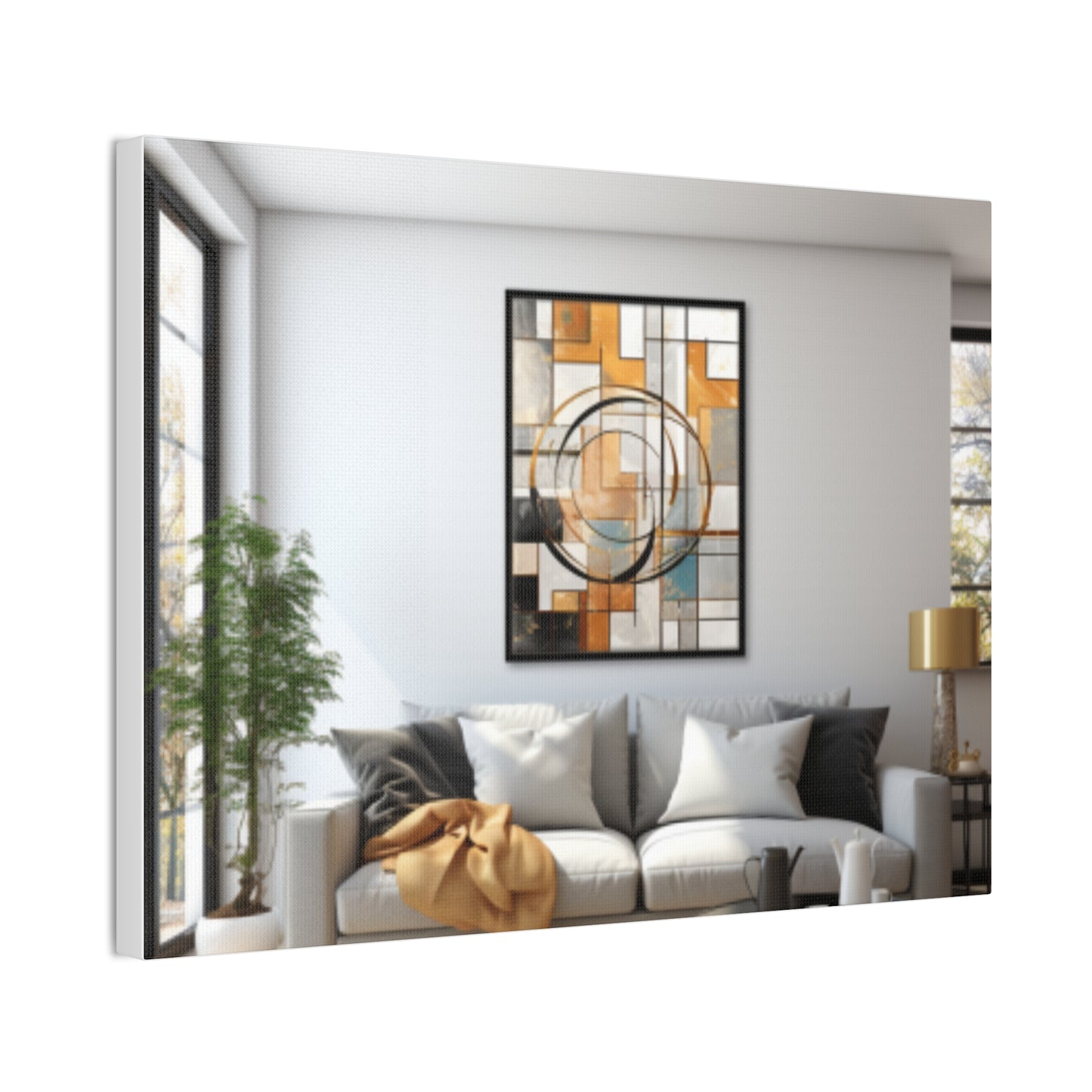 Gold and Black Elegance: A Symphony of Sophistication Canvas Print