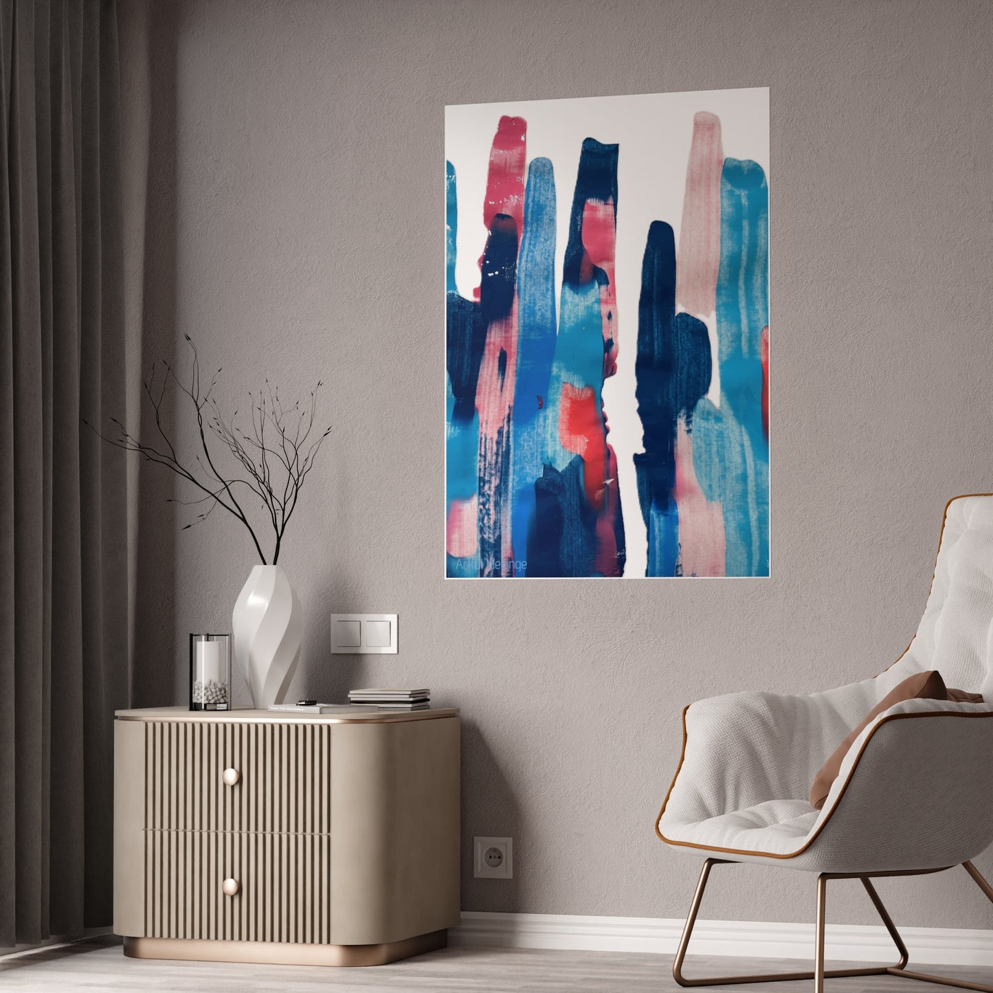 Gleaming Acrylic Abstract Poster: A Spectrum of Colorful Elegance