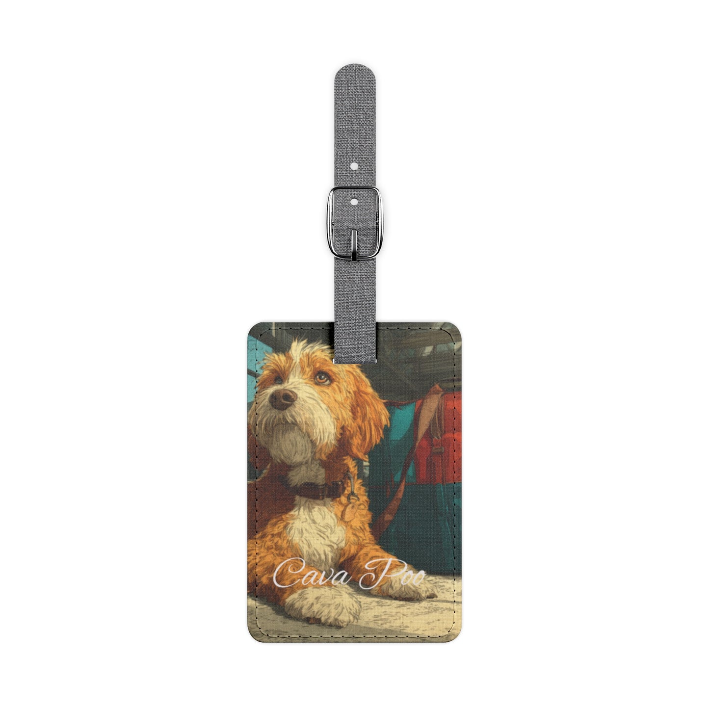 Pawfect Travels™ Pet-Inspired Luggage Tag, Cava Poo 1 Rectangle
