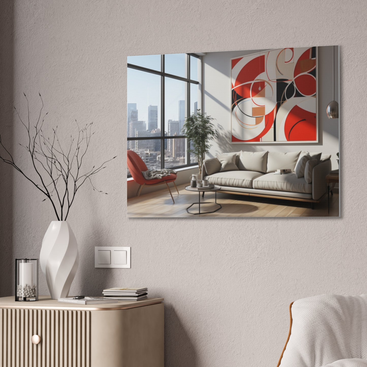 Crimson Elegance: A Symphony of Sophistication Canvas Print