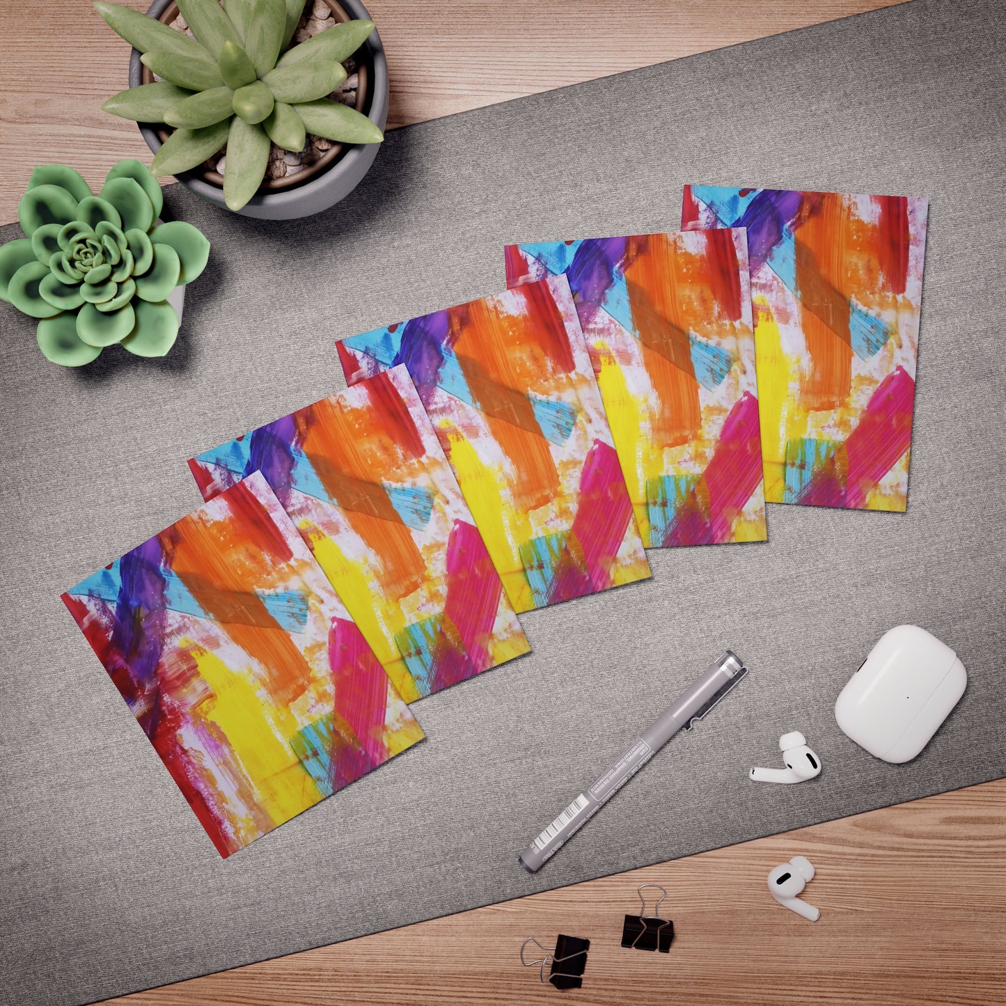 Elegance in Ink: Abstract Art Note Card Set(5-Pack)
