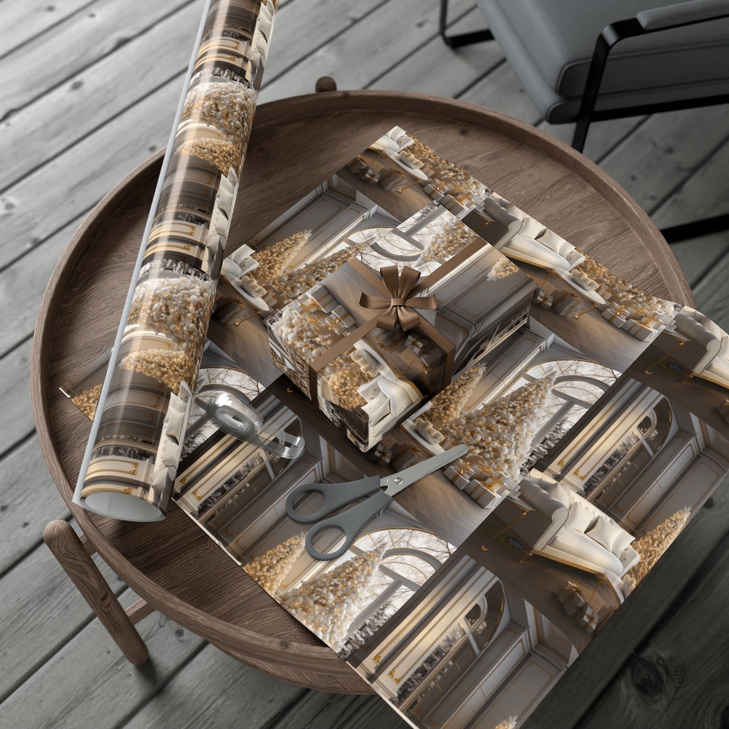 Elegant Gold and White Holiday Wrapping Paper Collection – Elevate Your Gifts with Sophisticated Style