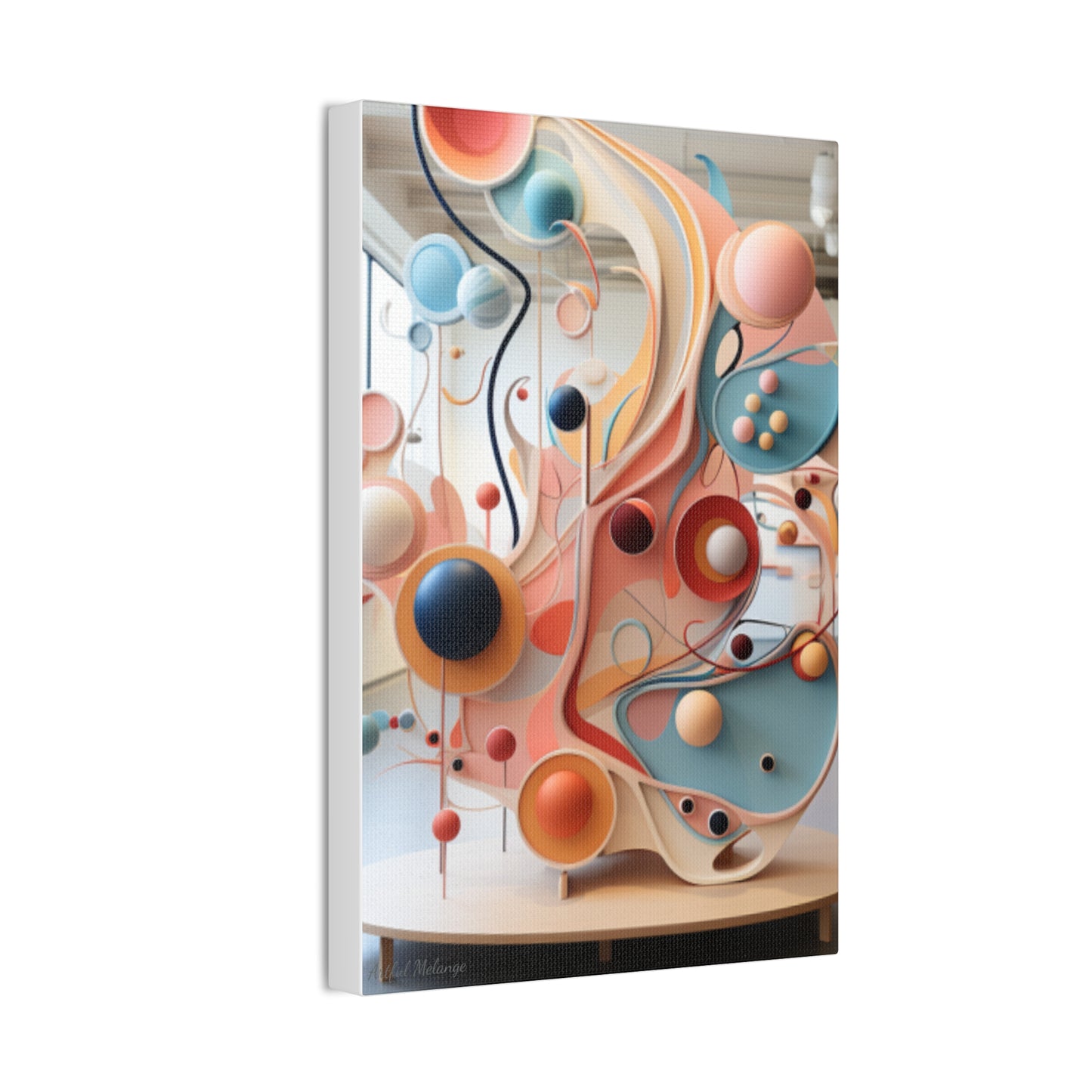 Harmony in Cyan and Peach- Graphic Print