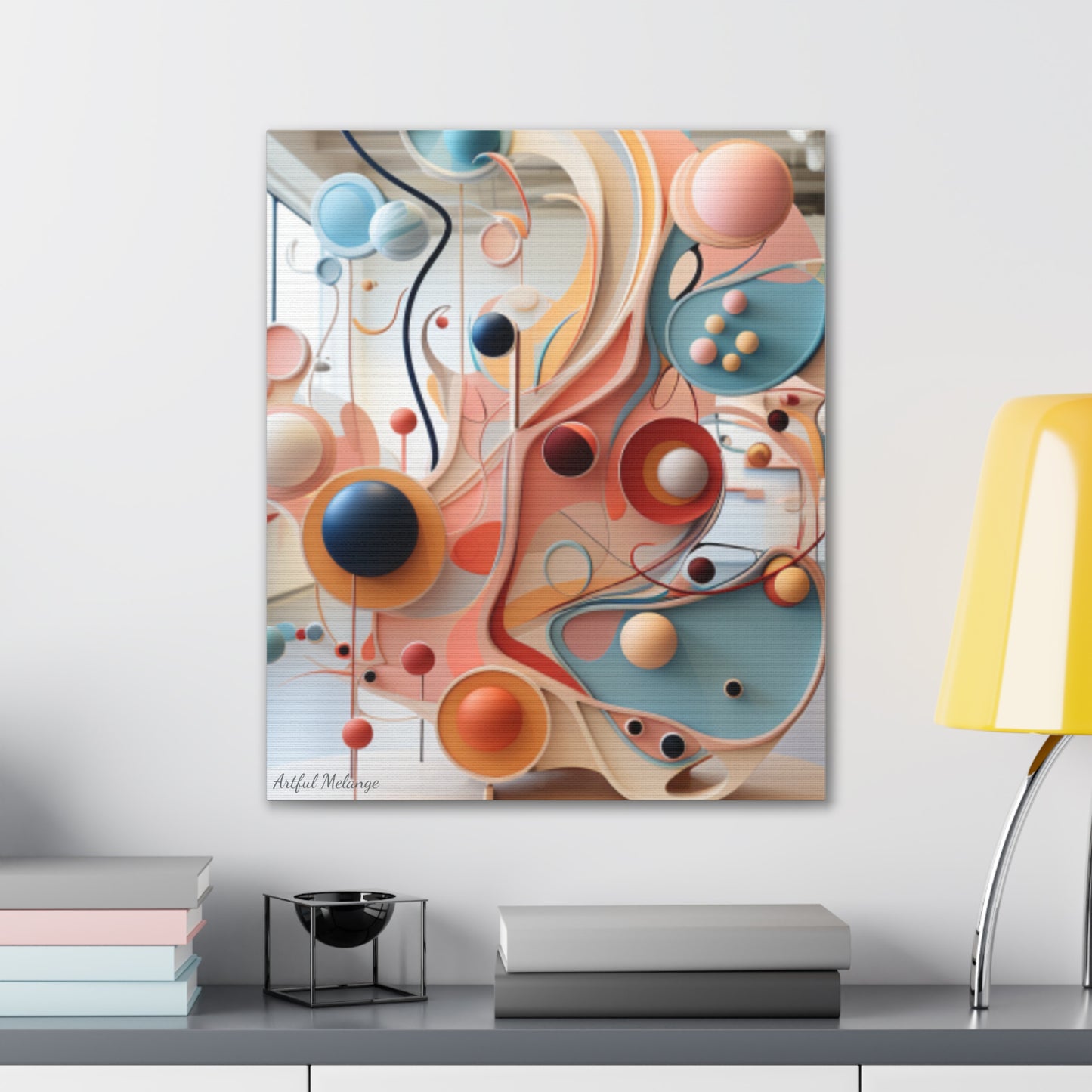 Harmony in Cyan and Peach- Graphic Print