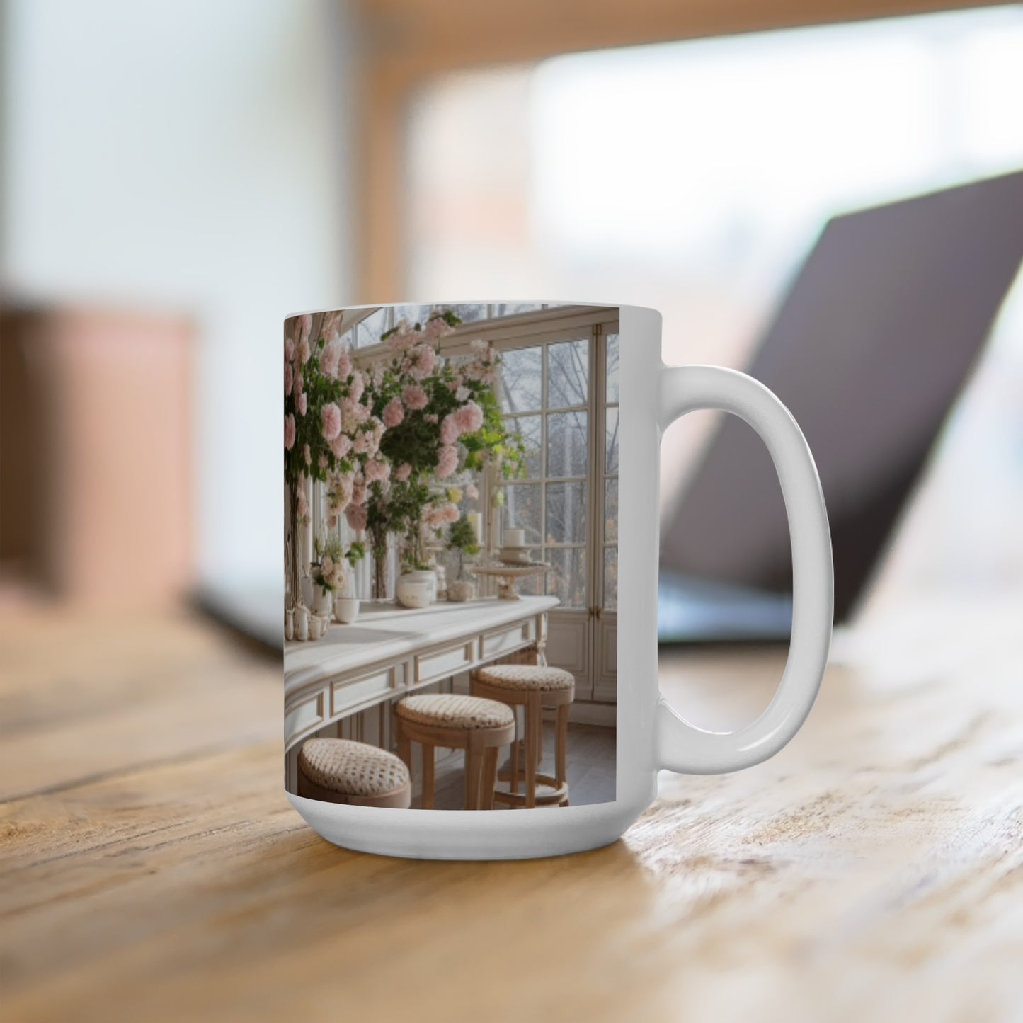 Elegant Kitchen Themed Ceramic Mug 15oz