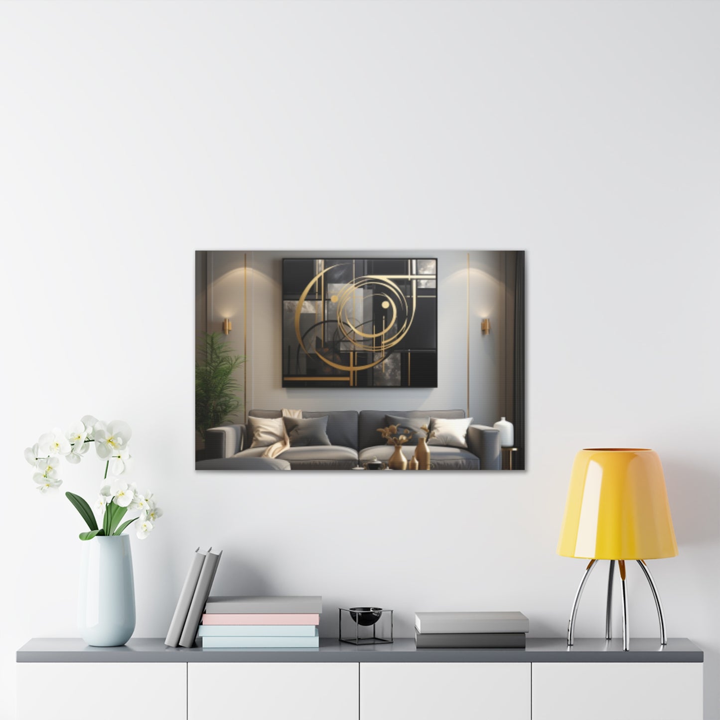Gold and Black Elegance: A Symphony of Sophistication Canvas Print