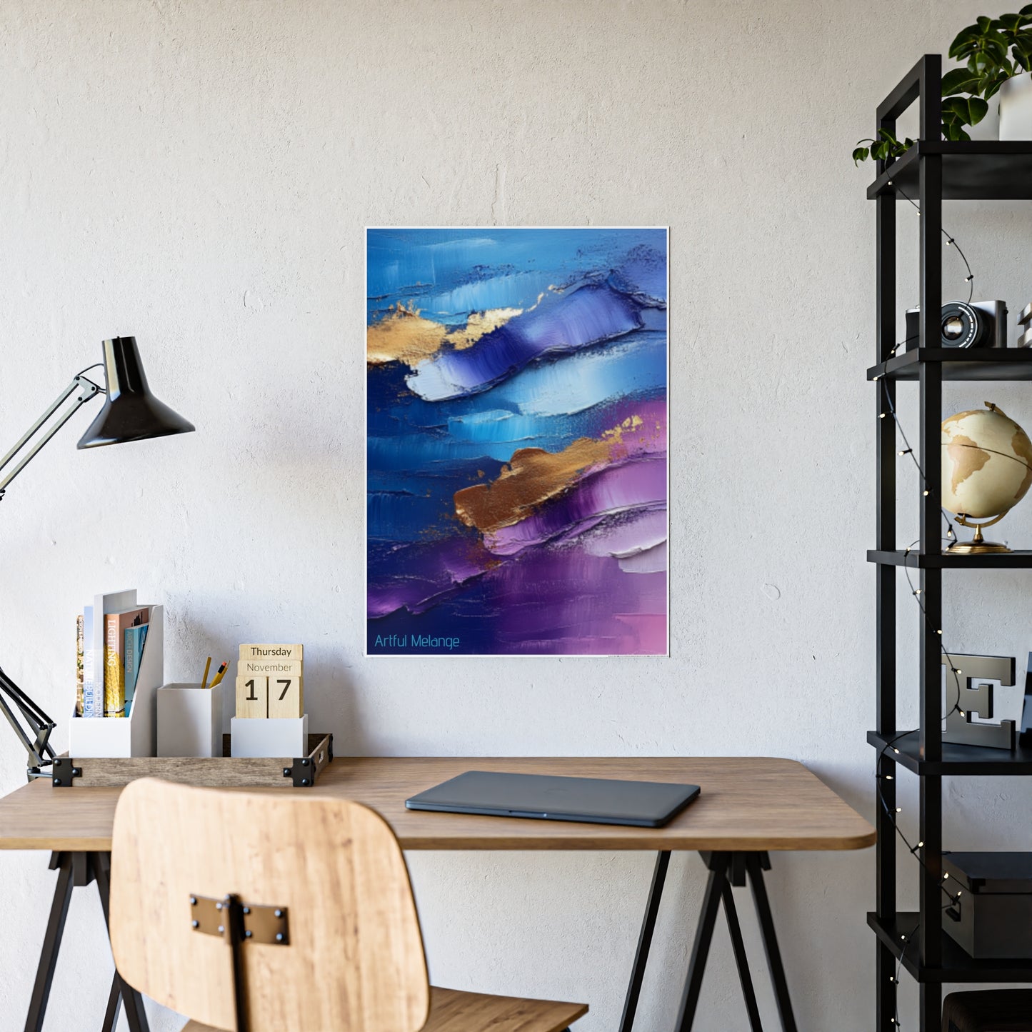 Gleaming Acrylic Abstract Poster: A Spectrum of Colorful Elegance