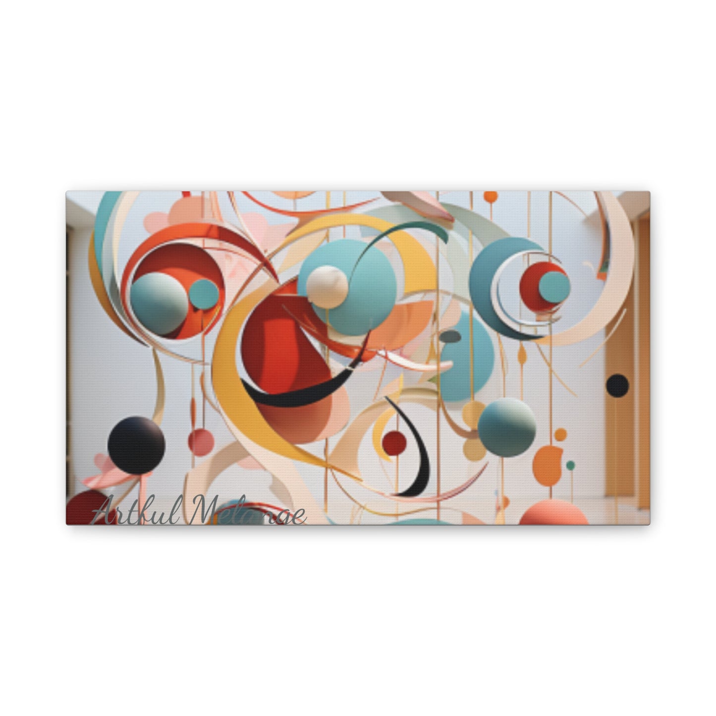 Harmony in Cyan and Peach- Graphic Print