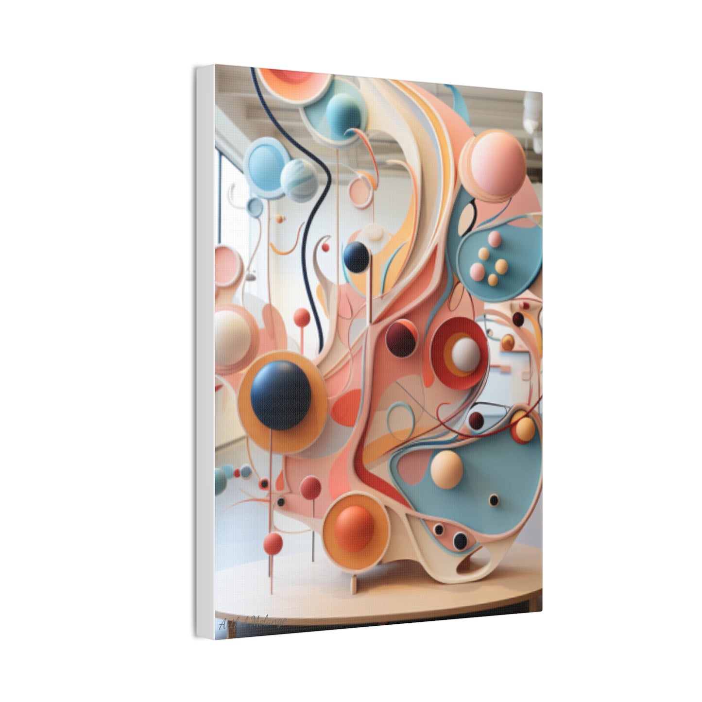 Harmony in Cyan and Peach- Graphic Print