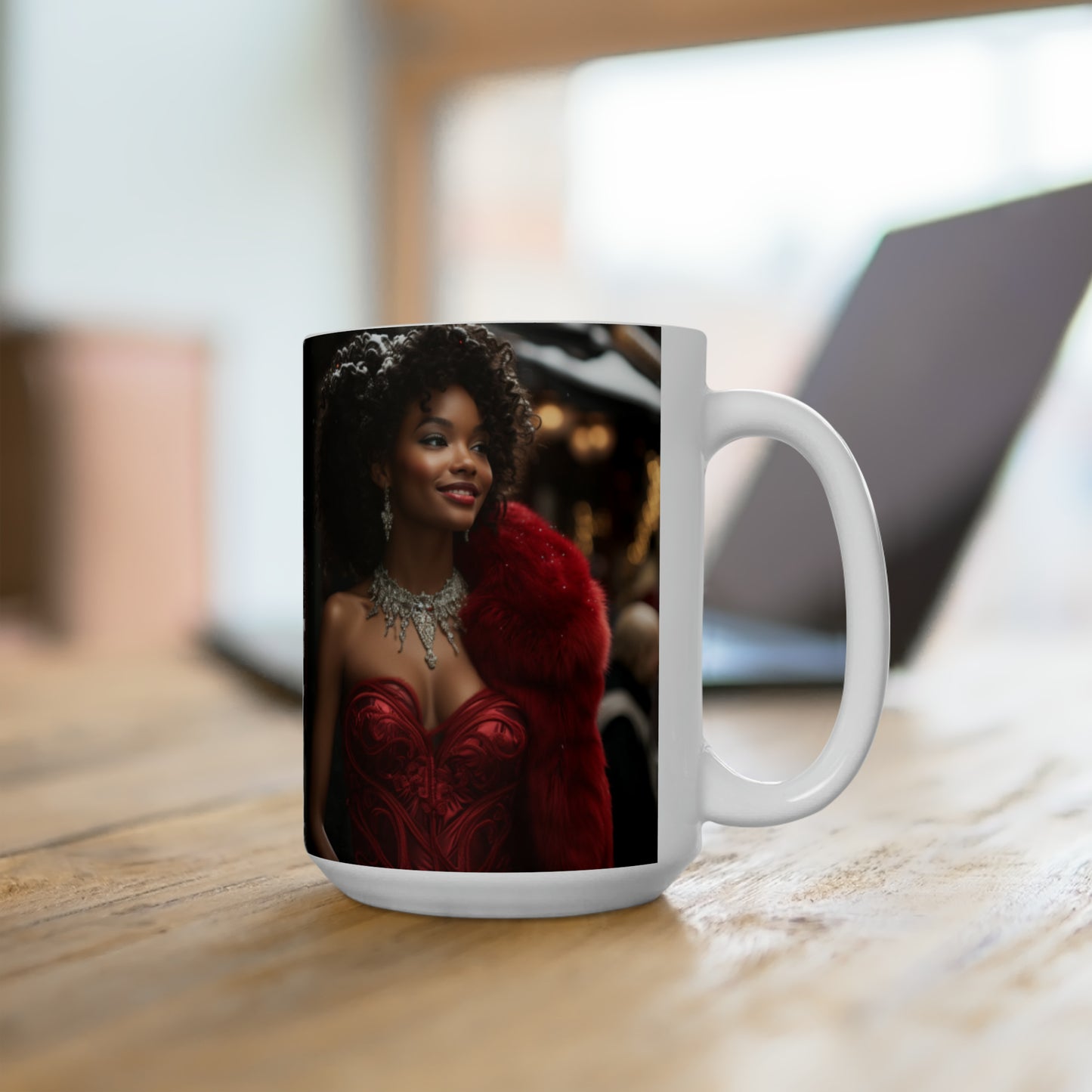 Princess Claus White Ceramic Holiday Mug 15oz