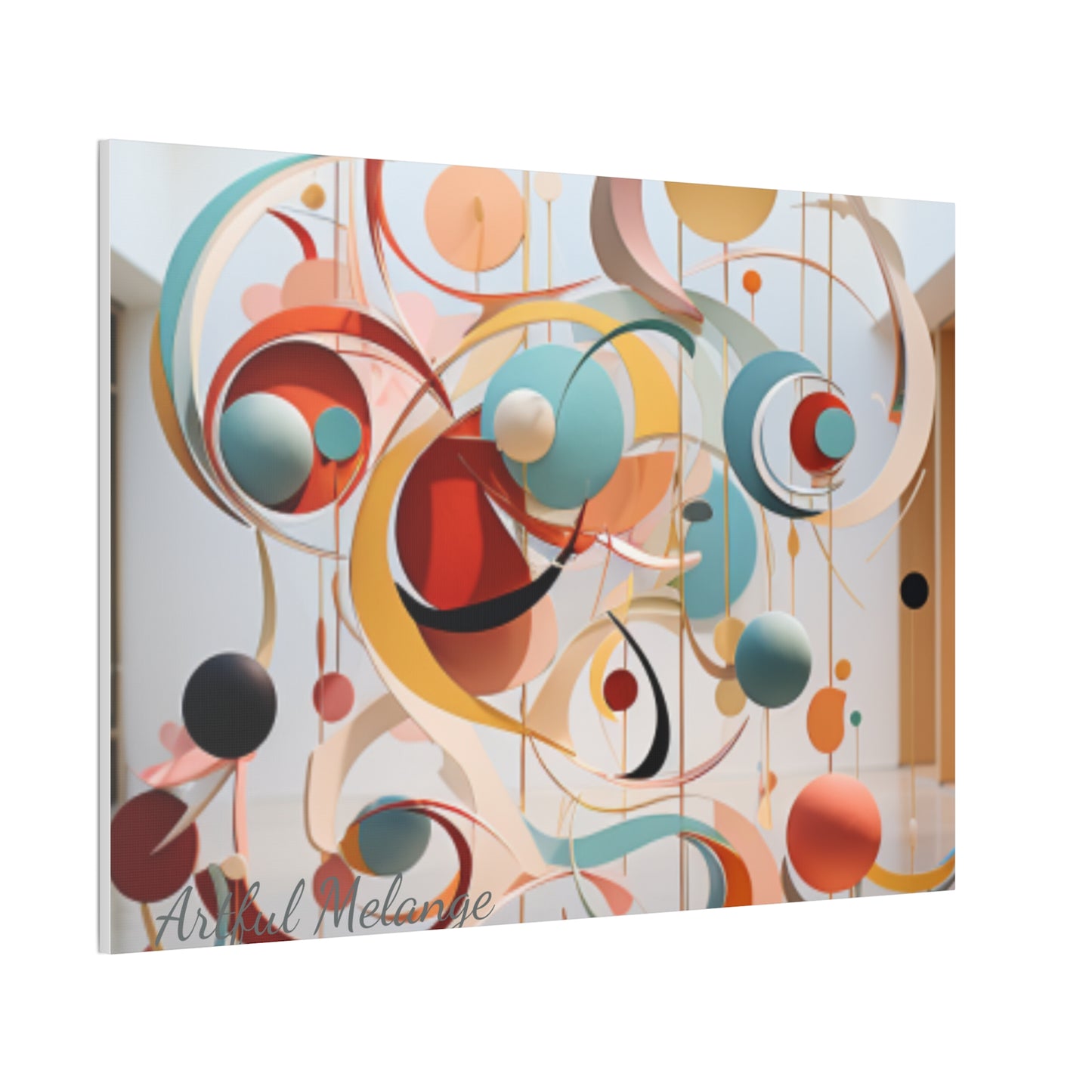 Harmony in Cyan and Peach- Graphic Print