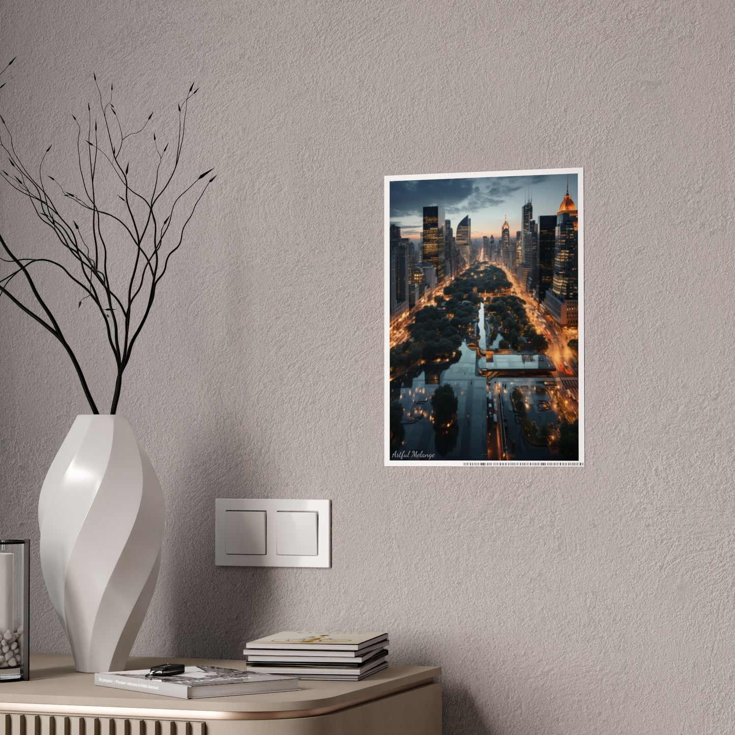 Skyline Vista: Hyper-Realistic 3D Cityscape Posters
