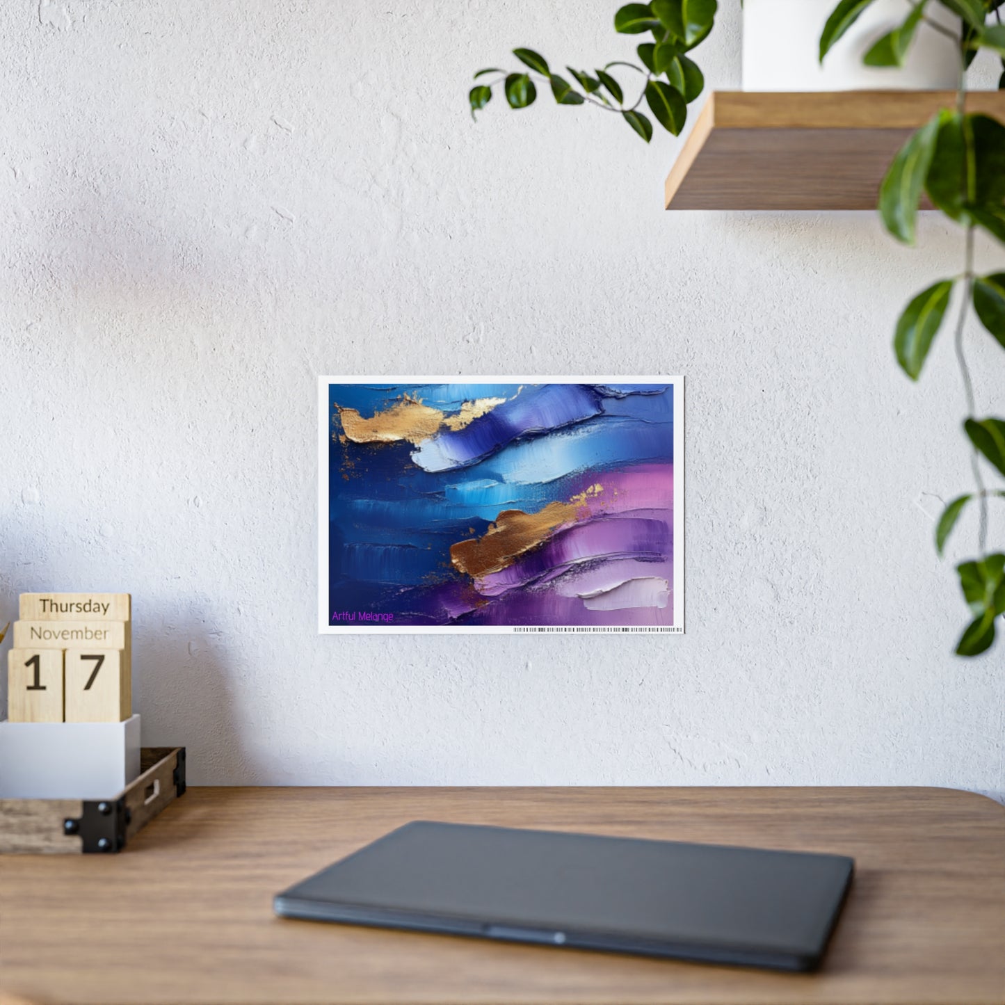 Gleaming Acrylic Abstract Poster: A Spectrum of Colorful Elegance