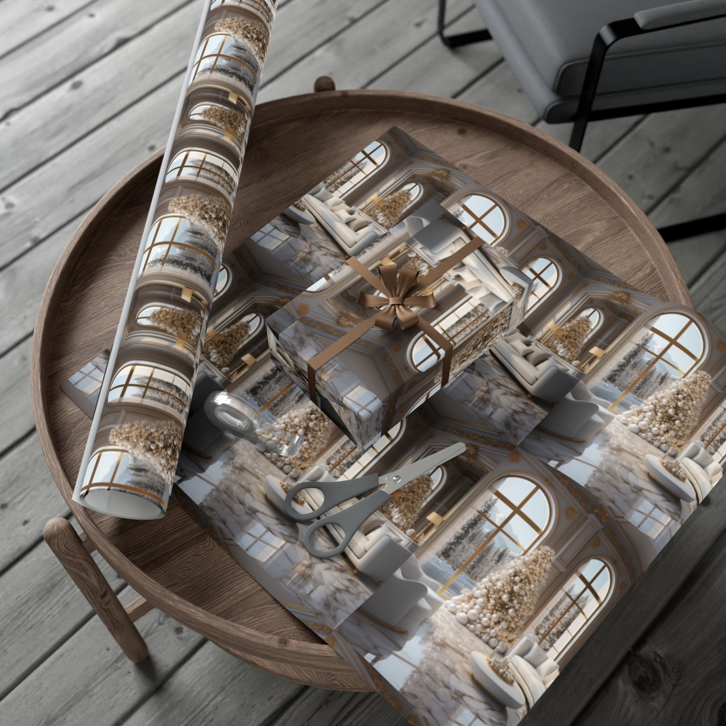 Elegant Gold and White Holiday Wrapping Paper Collection – Elevate Your Gifts with Sophisticated Style