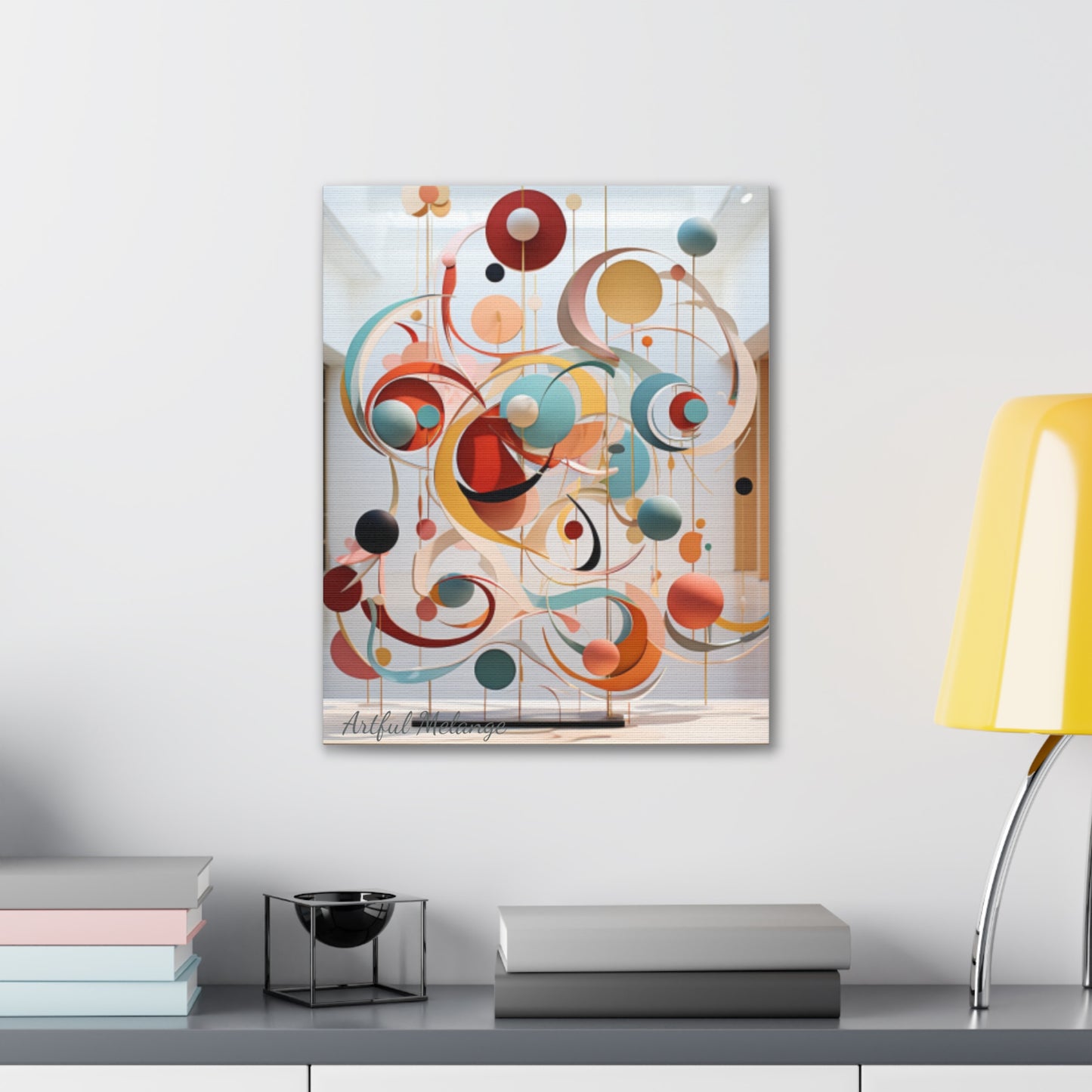 Harmony in Cyan and Peach- Graphic Print