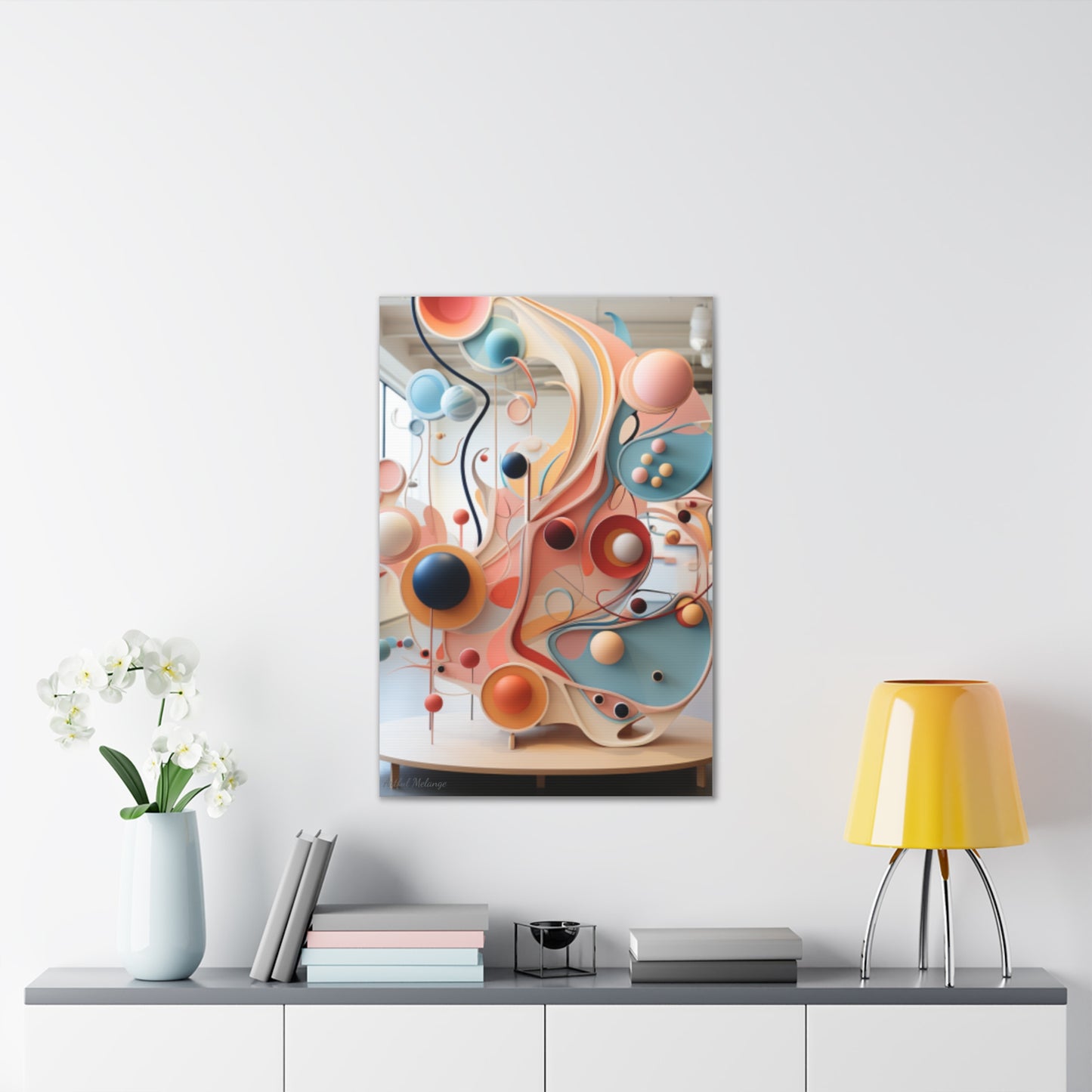 Harmony in Cyan and Peach- Graphic Print