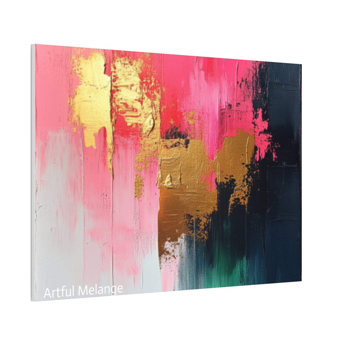 Acrylic Abstract Canvas Print - Homage to the Divine Nine/Pink Green Black and Gold 4