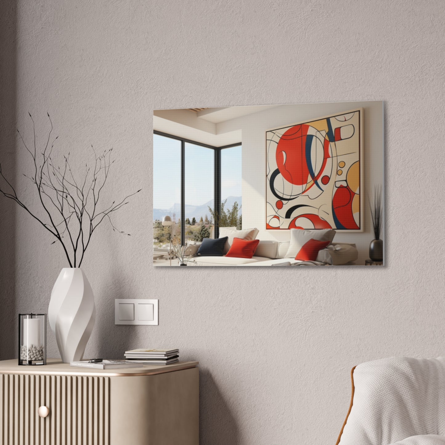 Crimson Elegance: A Symphony of Sophistication Canvas Print