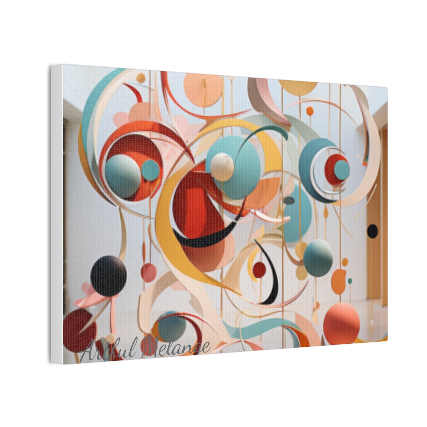 Harmony in Cyan and Peach- Graphic Print
