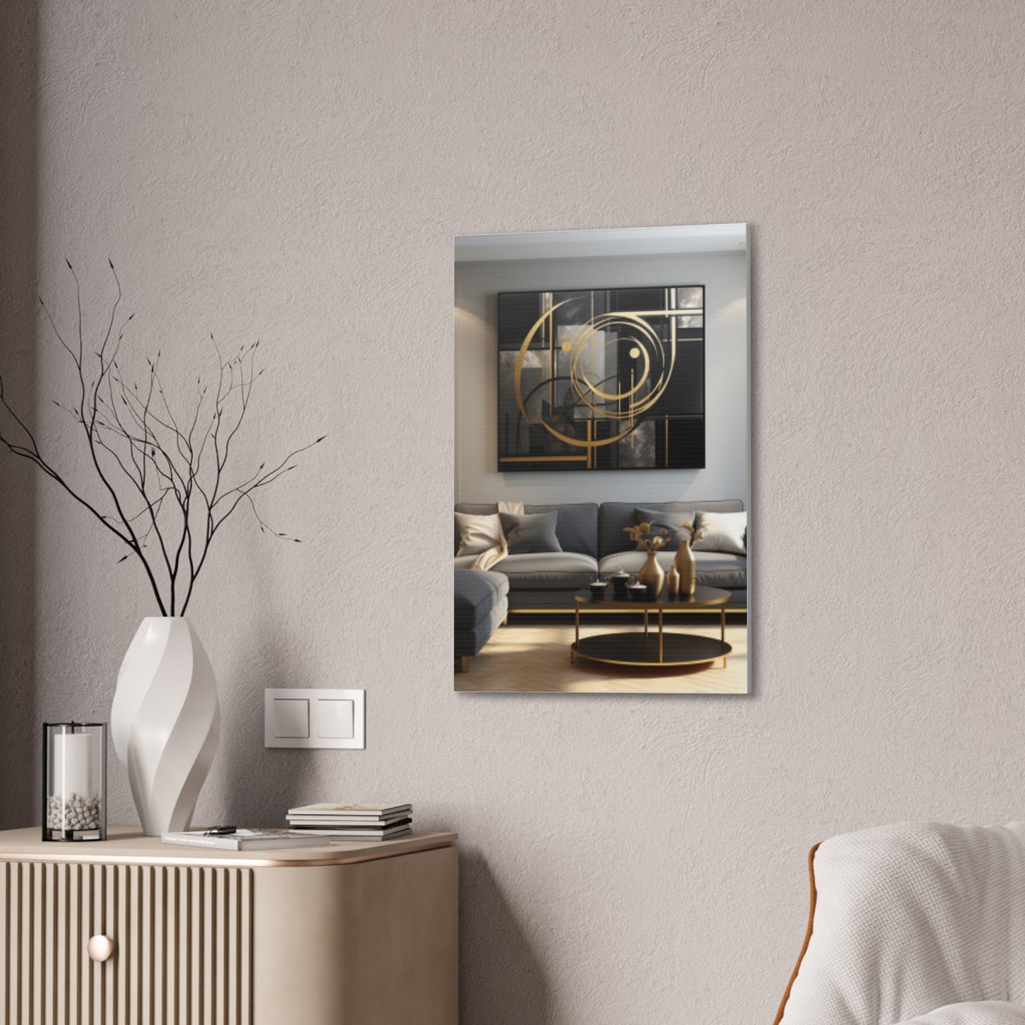 Gold and Black Elegance: A Symphony of Sophistication Canvas Print