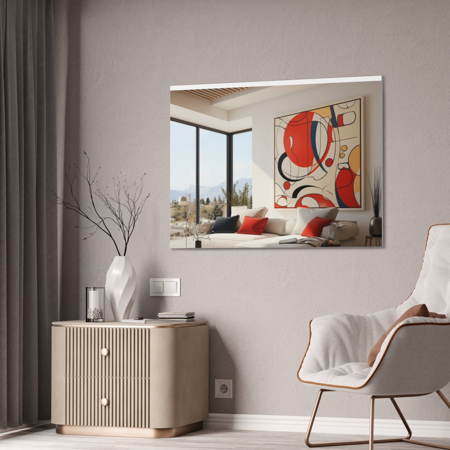 Crimson Elegance: A Symphony of Sophistication Canvas Print