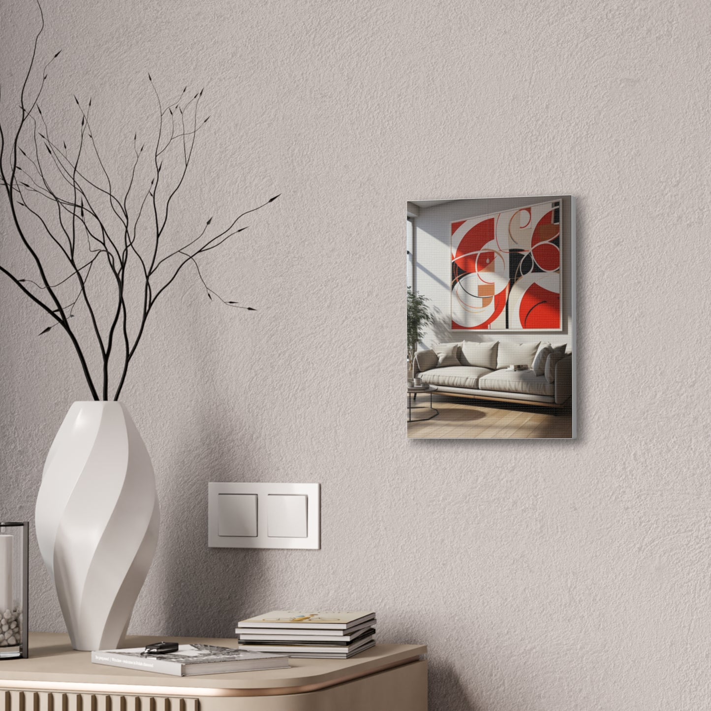 Crimson Elegance: A Symphony of Sophistication Canvas Print