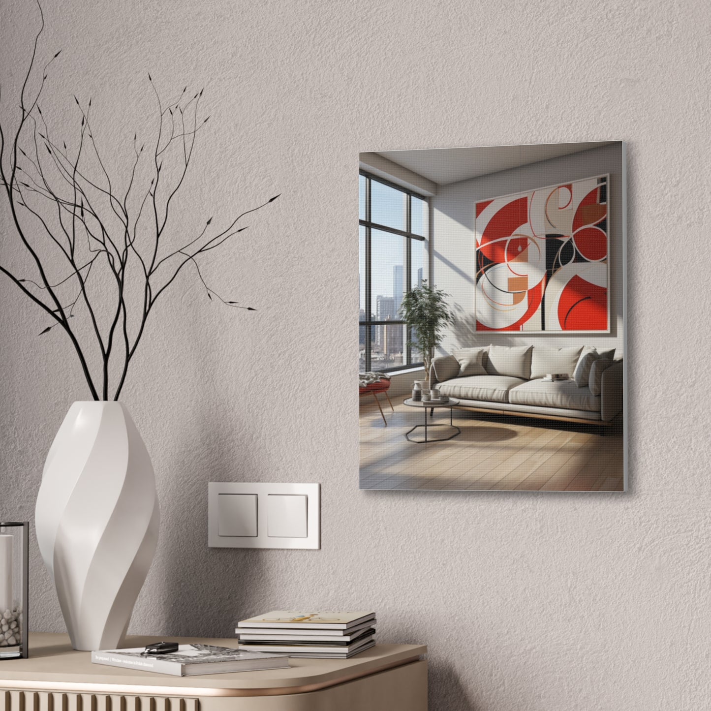 Crimson Elegance: A Symphony of Sophistication Canvas Print