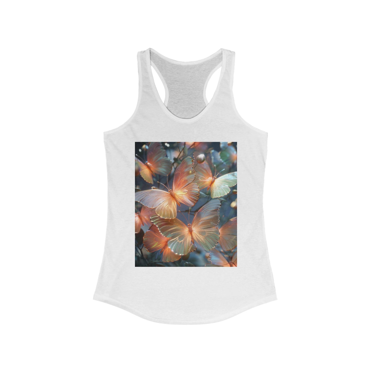 Flutter & Flow | Women's Razorback White T-Shirts with Artistic Butterflies 6