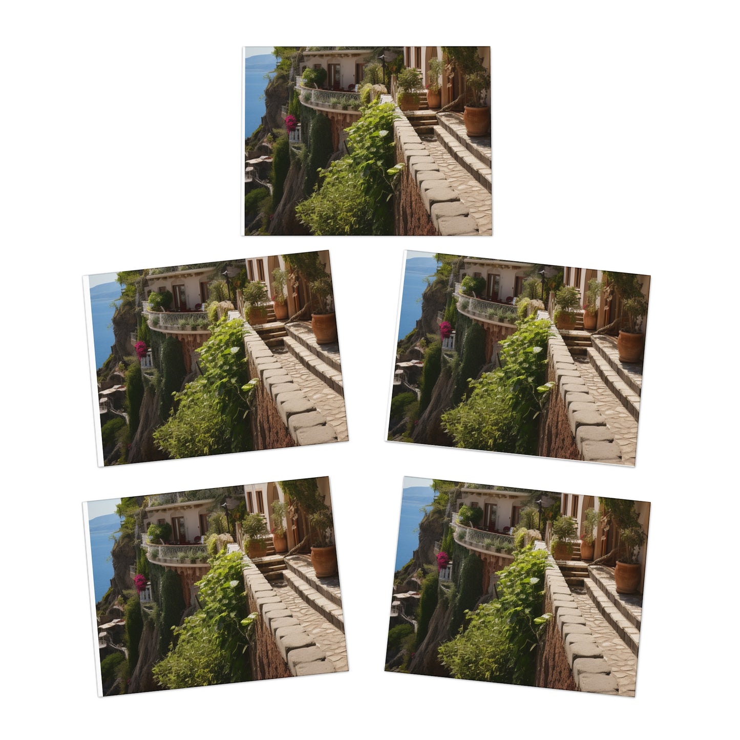 Italian Hillside Scene Design Note Cards (5-Pack)