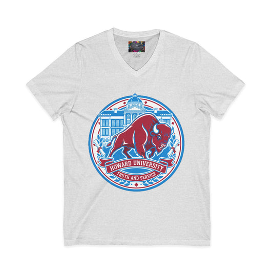 Howard University/ Truth and Service Unisex V-Neck T-Shirt 7