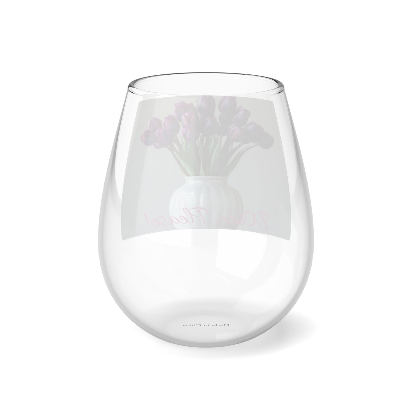 Floral Elegance Stemless Wine Glass, 11.75oz