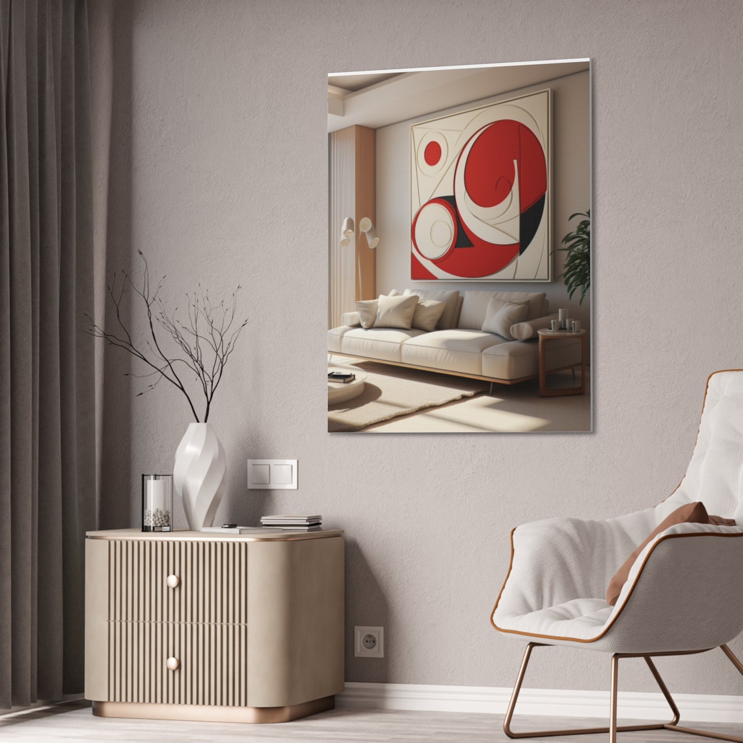 Crimson Elegance: A Symphony of Sophistication Canvas Print